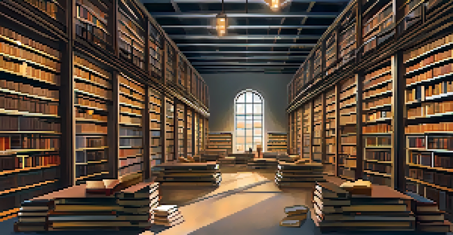 A large library divided into smaller sections, each managed by librarians, symbolizing the concept of sharding in blockchain technology.