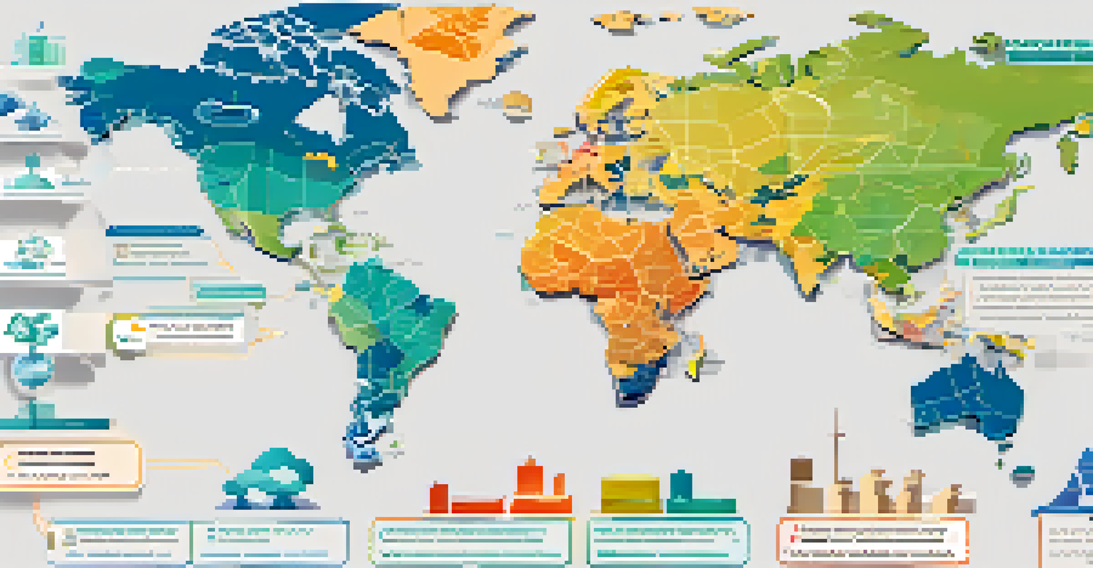An infographic showing the global regulatory landscape for stablecoins with a world map and icons.