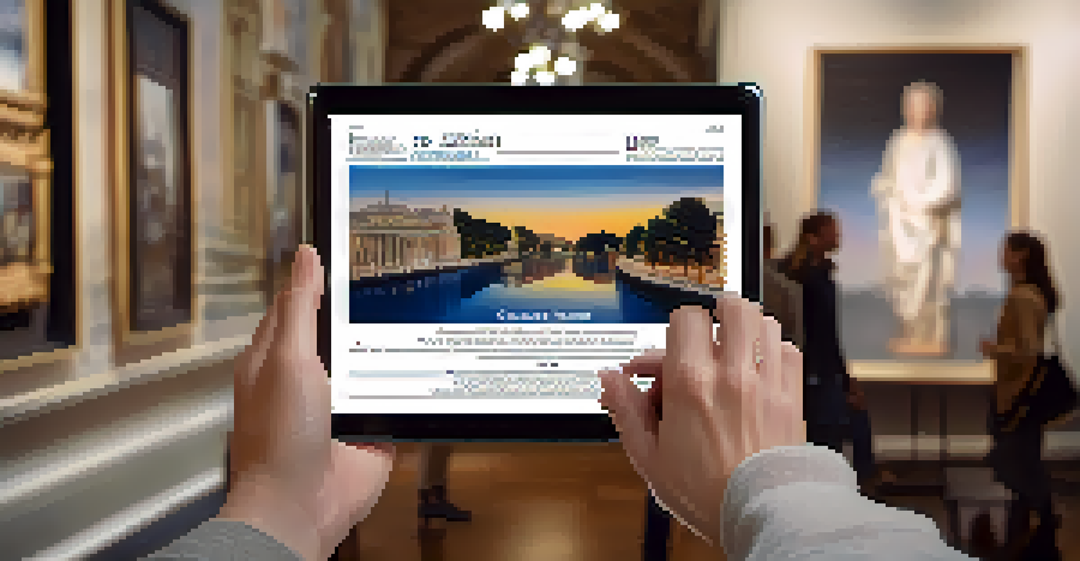A close-up of a digital certificate on a tablet, verifying an artwork in a blurred art gallery background.