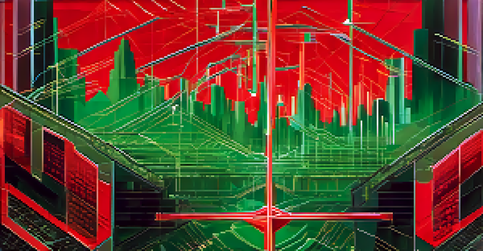 An abstract illustration symbolizing market manipulation in cryptocurrency with graphs and chains.
