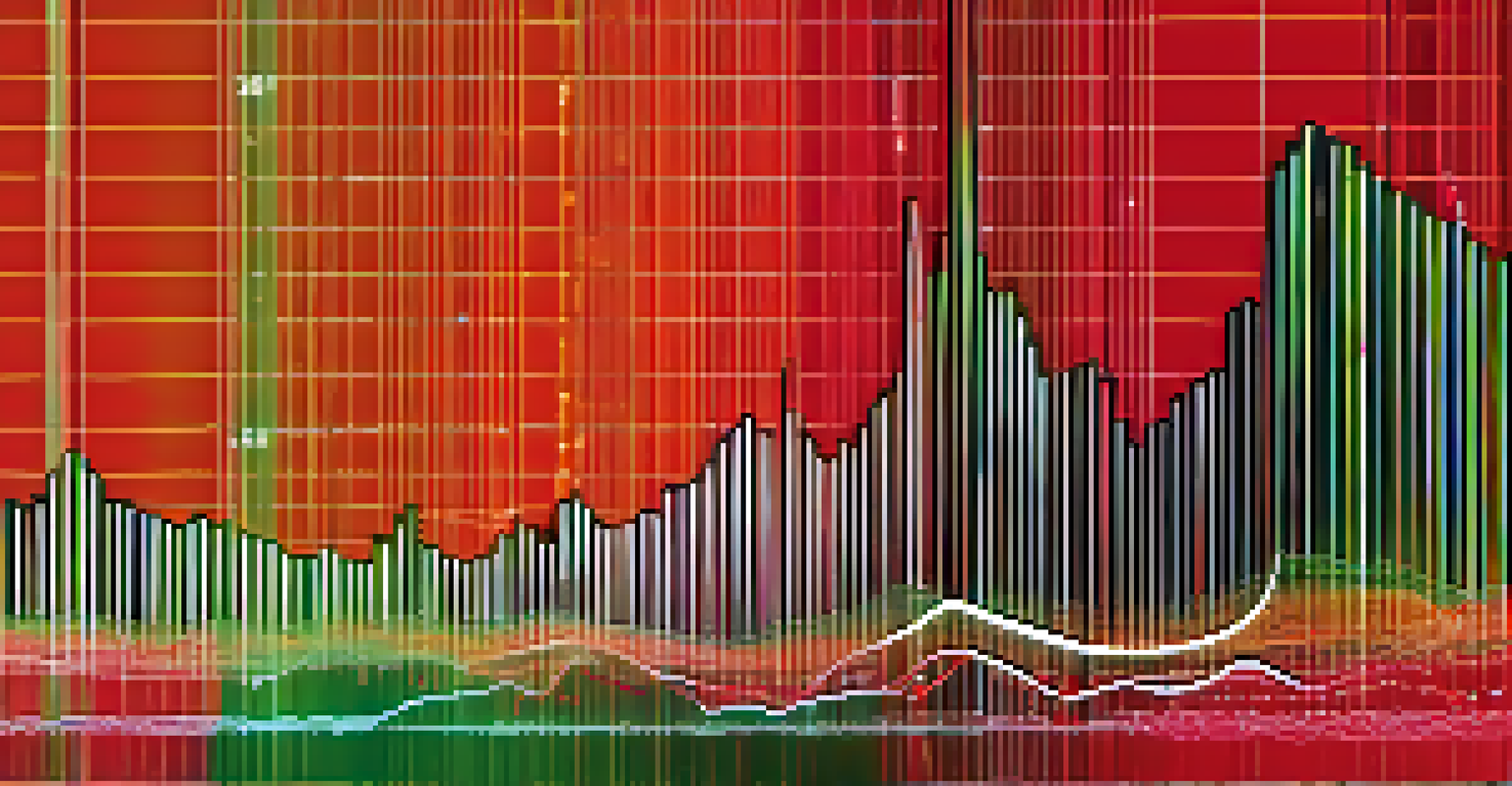 An abstract image of a volatile cryptocurrency market represented by a dramatic line graph over a digital binary code background.