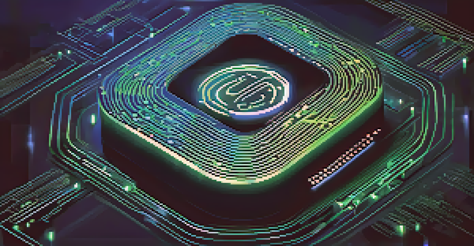 An abstract image of a digital lock with a blockchain network in the background, representing cybersecurity and data protection.