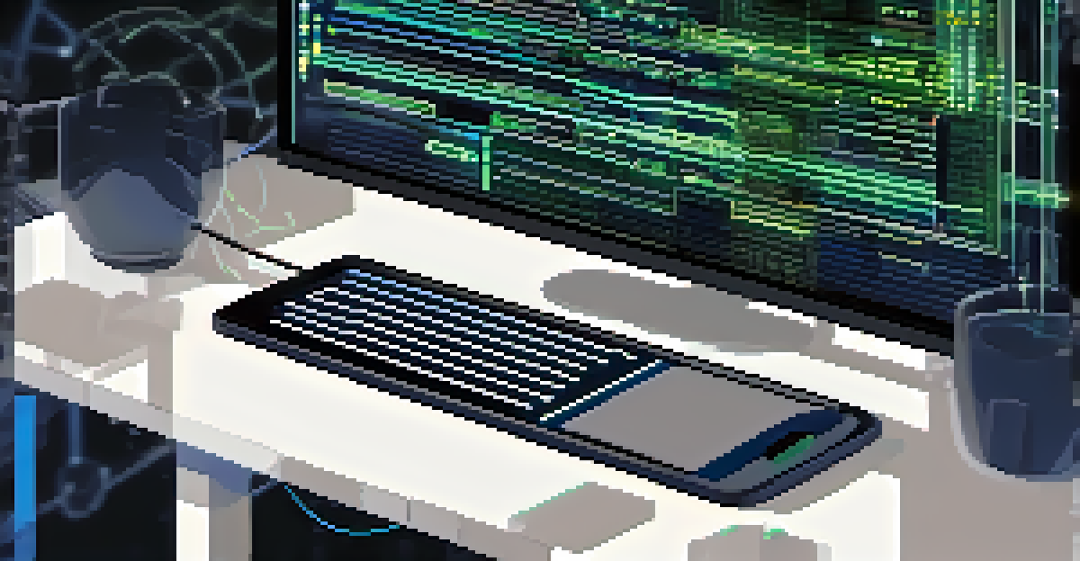 A close-up of a smart contract execution on a blockchain with code lines and graphical representations in a high-tech atmosphere.