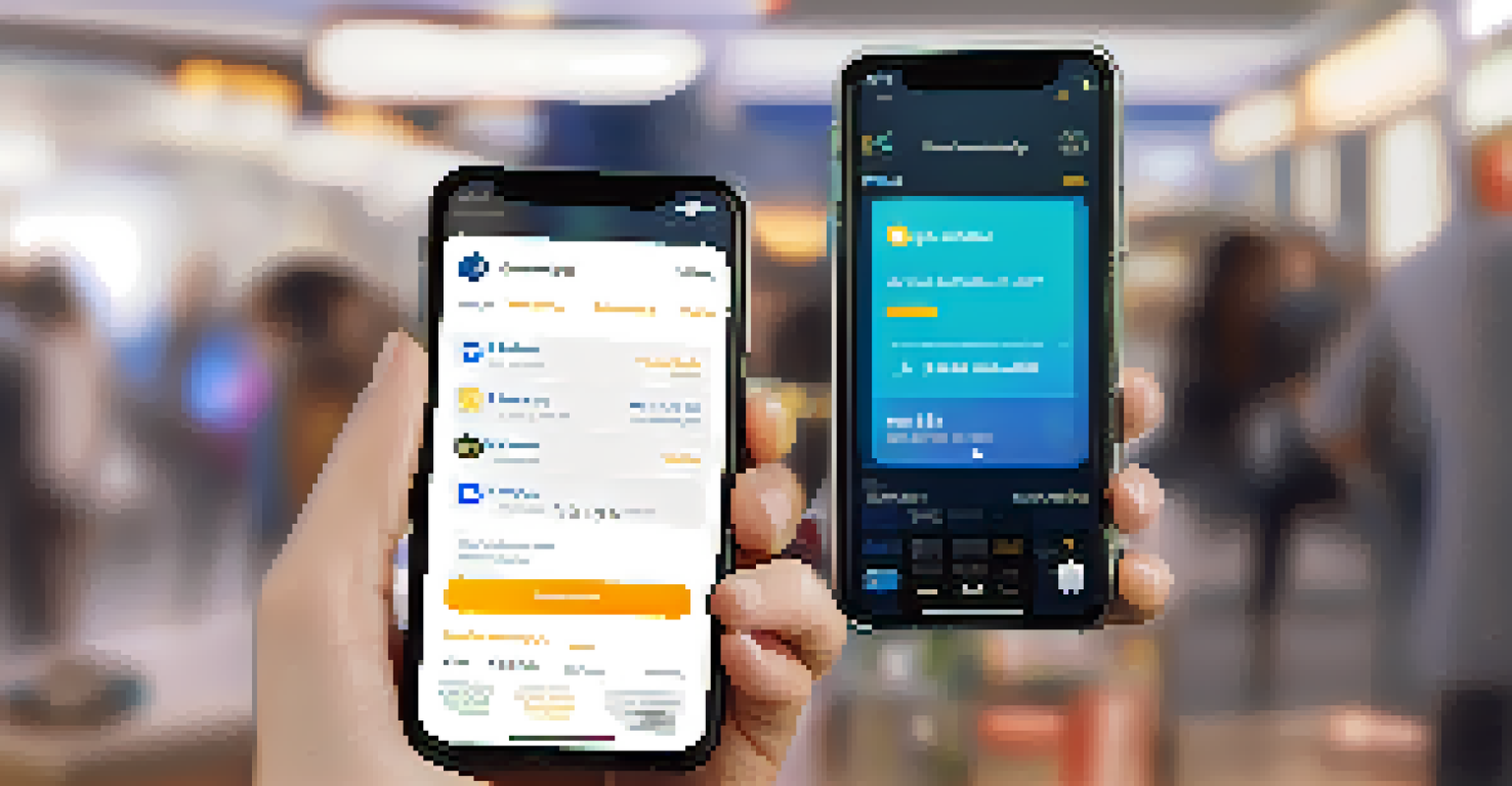 A close-up of a user holding a smartphone displaying a cryptocurrency wallet interface, with blurred background highlighting the app's features.