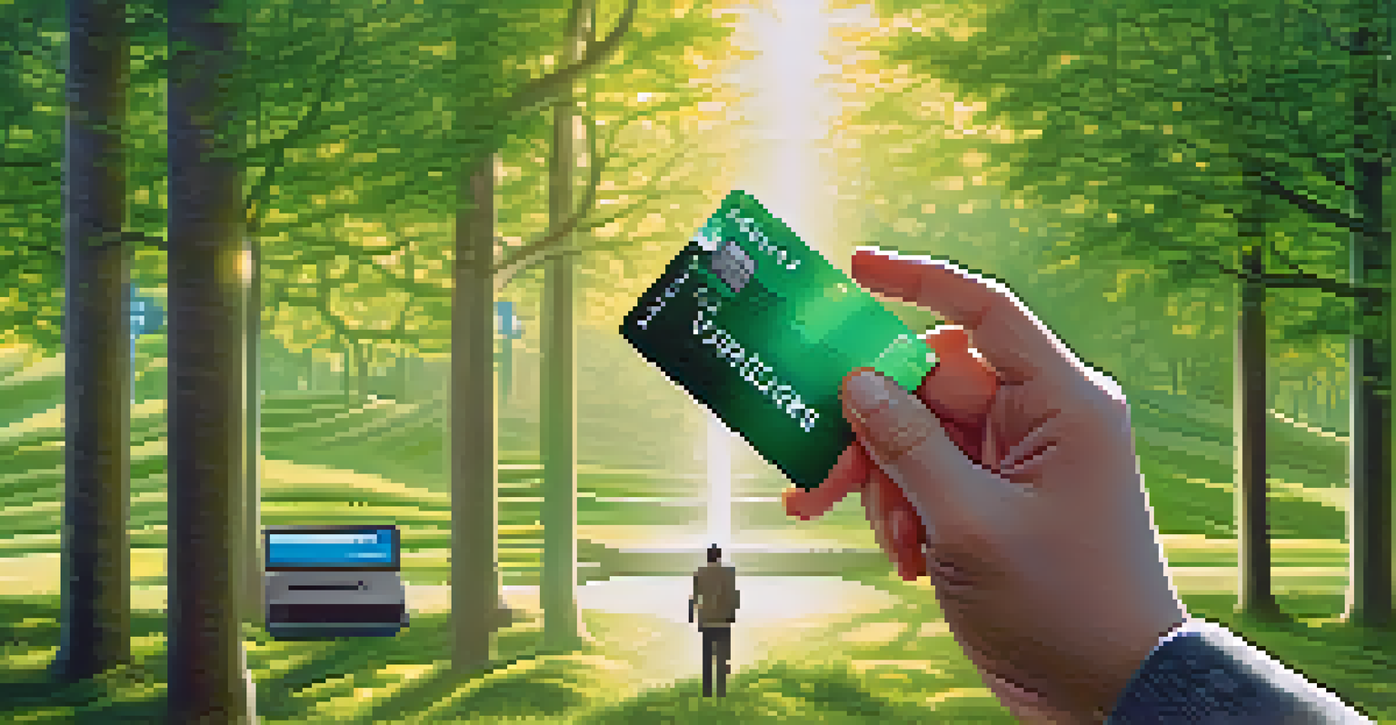 A person holding a digital wallet in a nature-technology blended background, symbolizing self-sovereign identity.