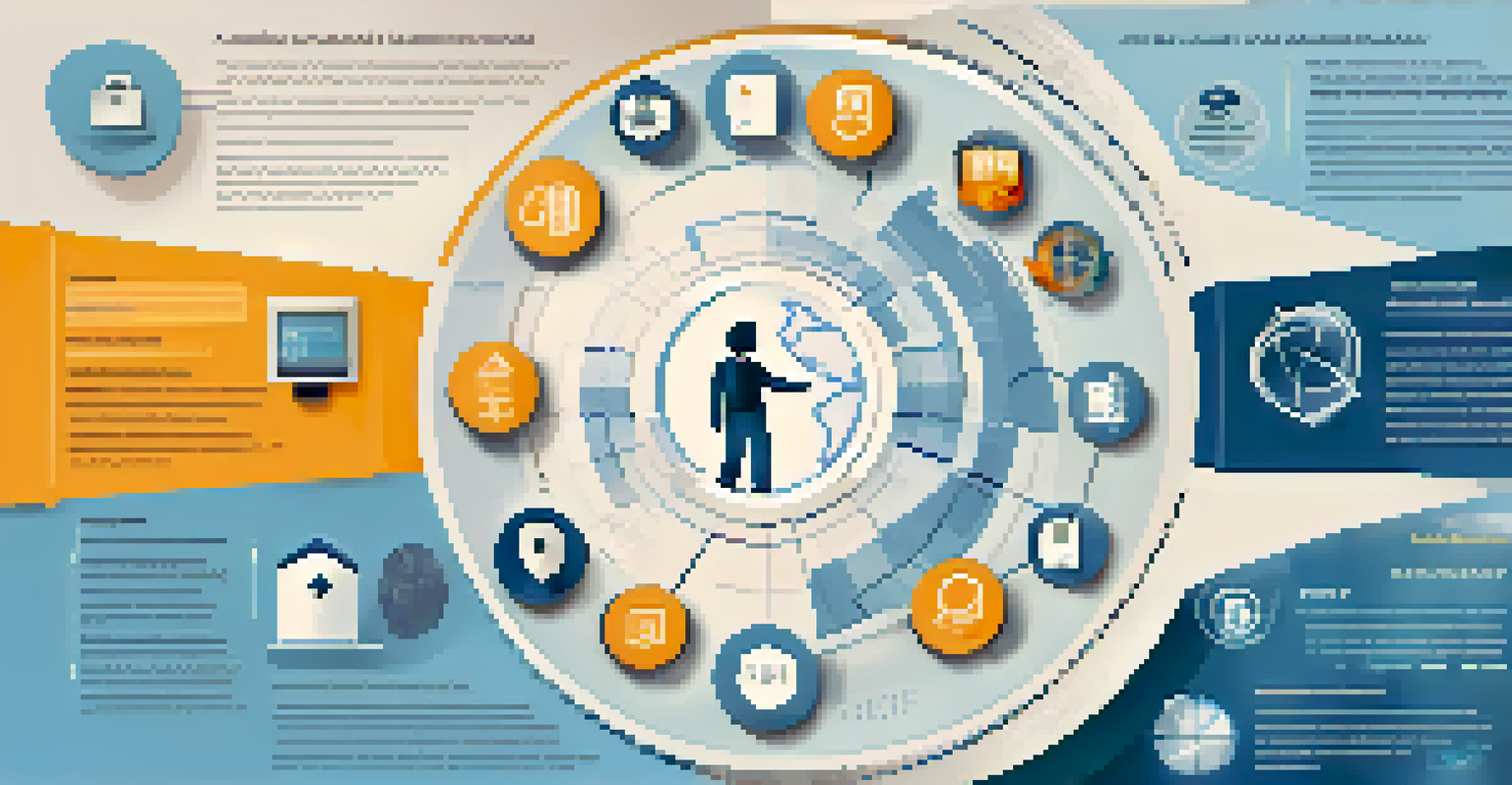 An infographic illustrating the advantages of decentralized digital identity verification, featuring icons for security, user control, and global access.