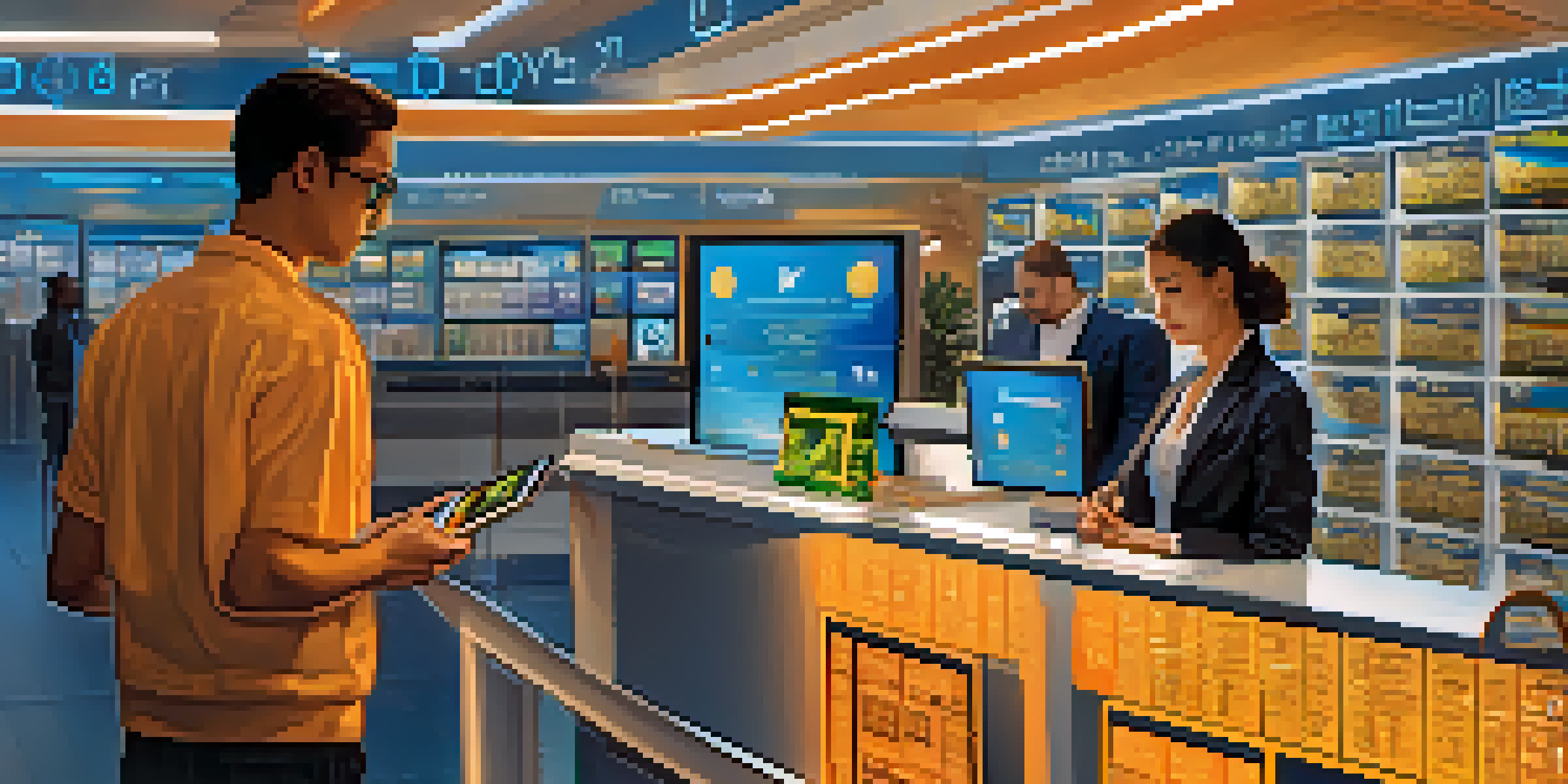 A comparison of traditional remittance methods with a bank counter on one side and a digital wallet app showing cryptocurrency on the other side.