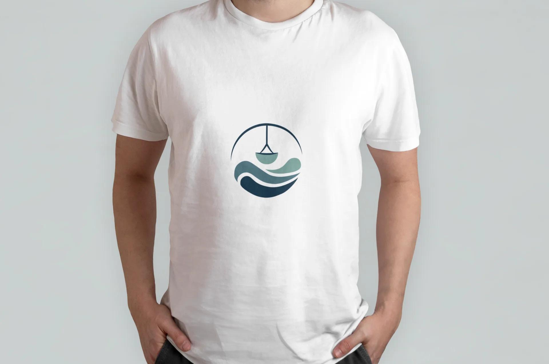 Branded cotton crewneck t-shirt layout