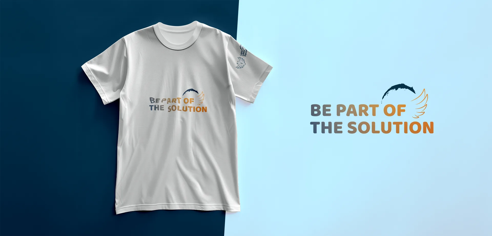 Corporate outreach t-shirt mockup in dark grey