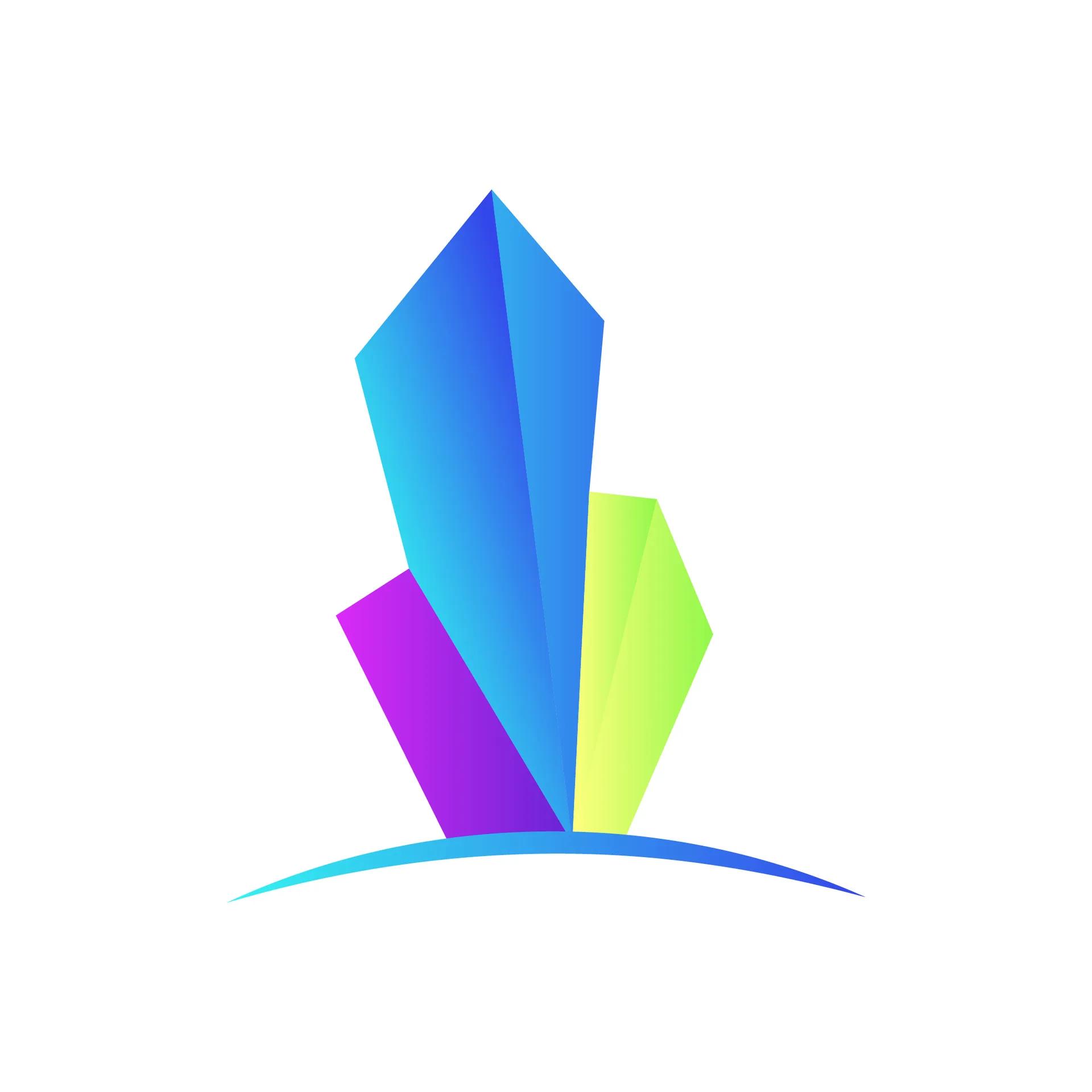 Faceted icon badge close-up