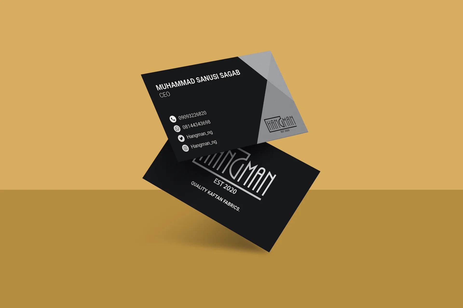 Horizontal front-and-back business card layouts