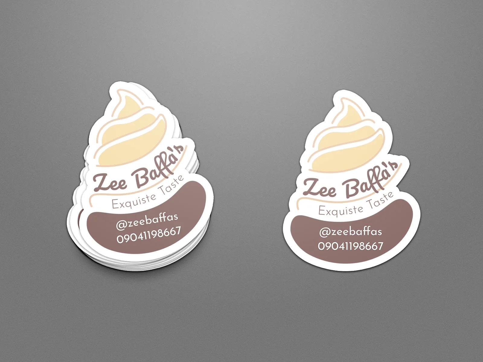 Round sticker badge mockup for pastry bags and boxes