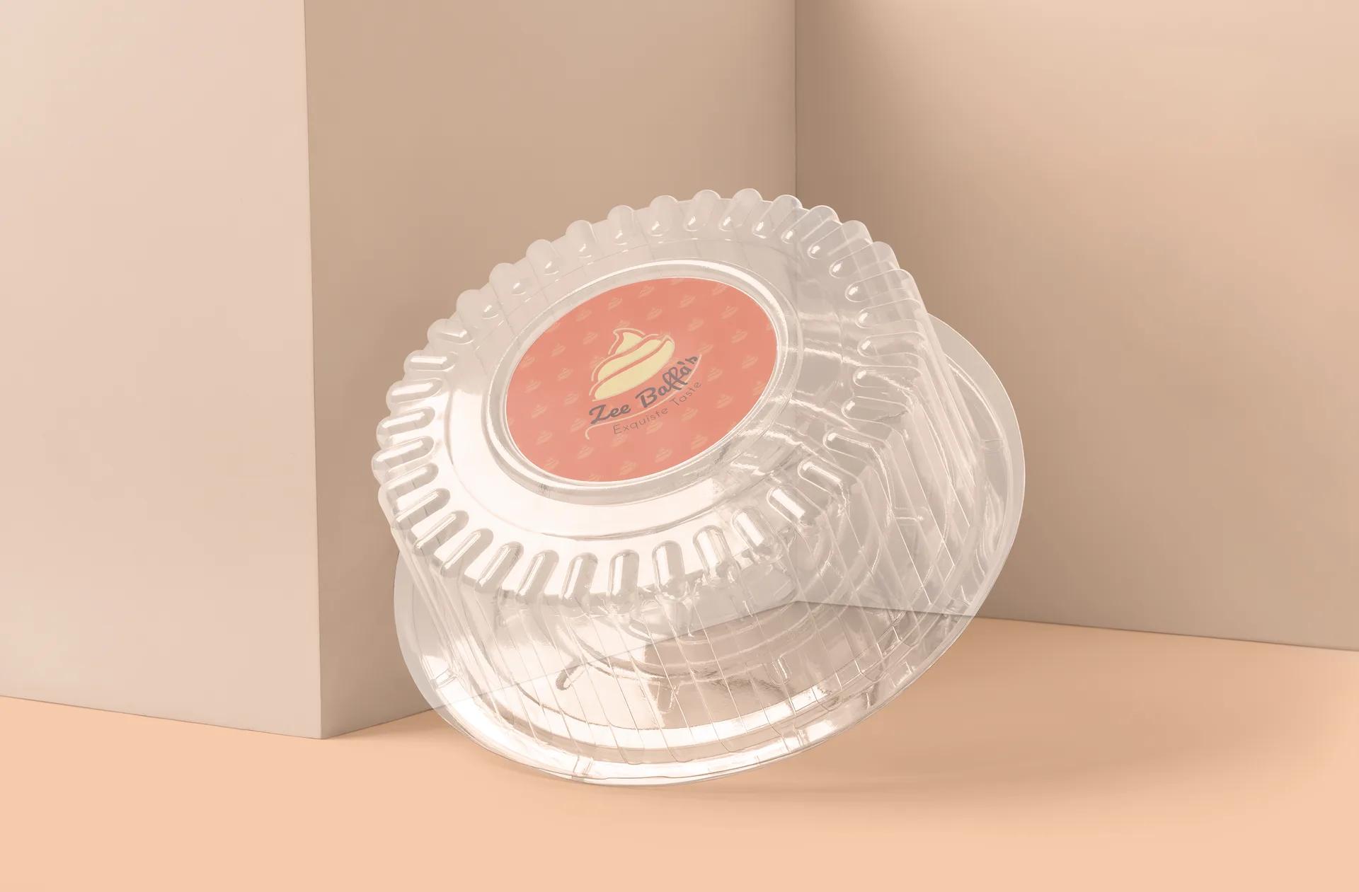 Cardboard cake delivery box packaging mockup