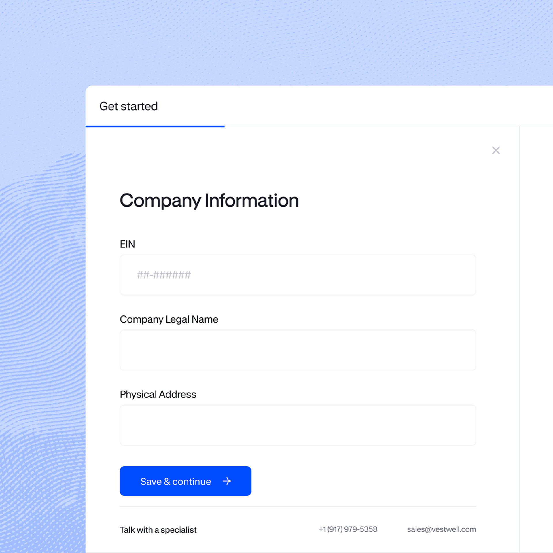 company info tab in portal