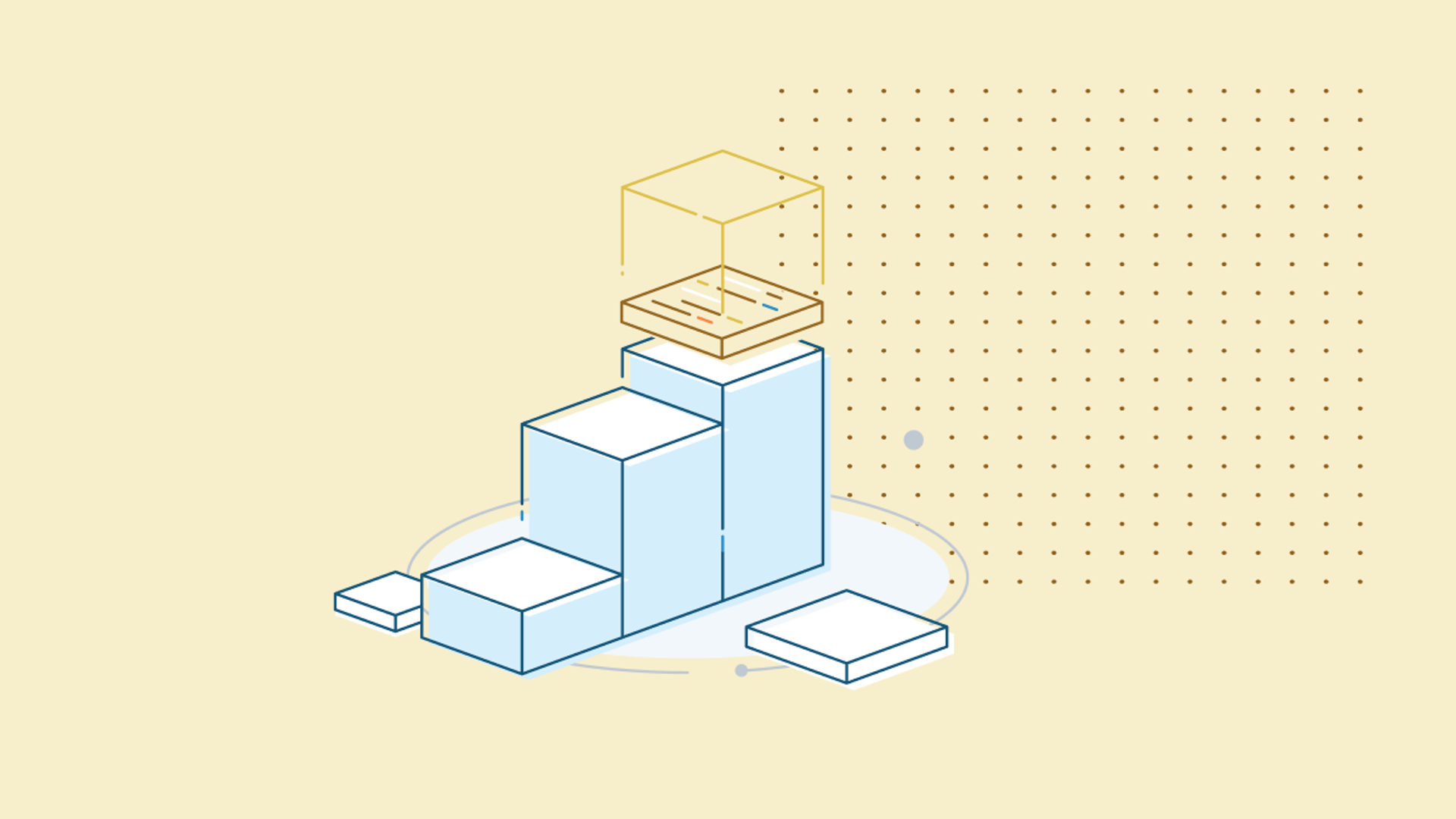 3-d model of investment squares stacked on each other 