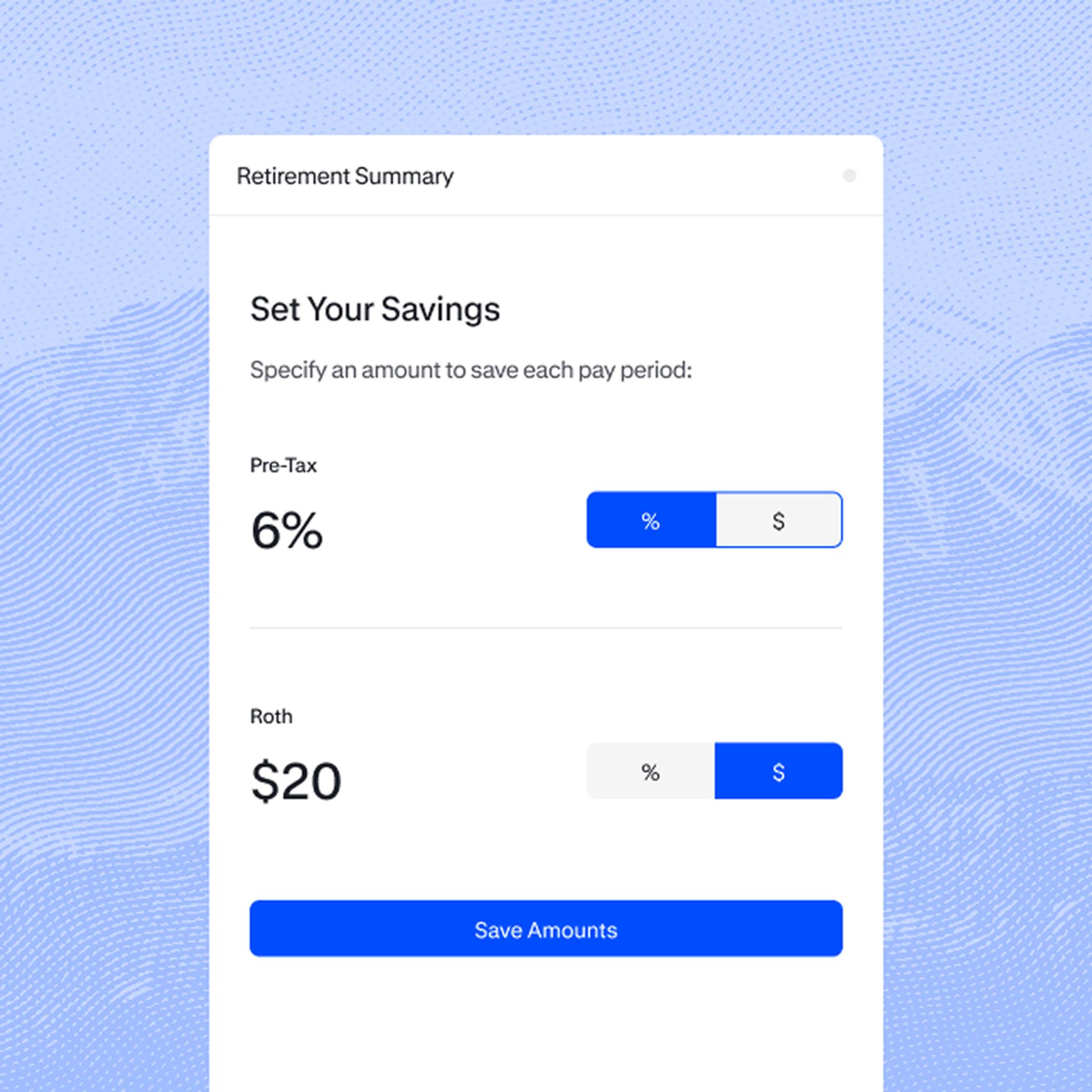 savings rate selection