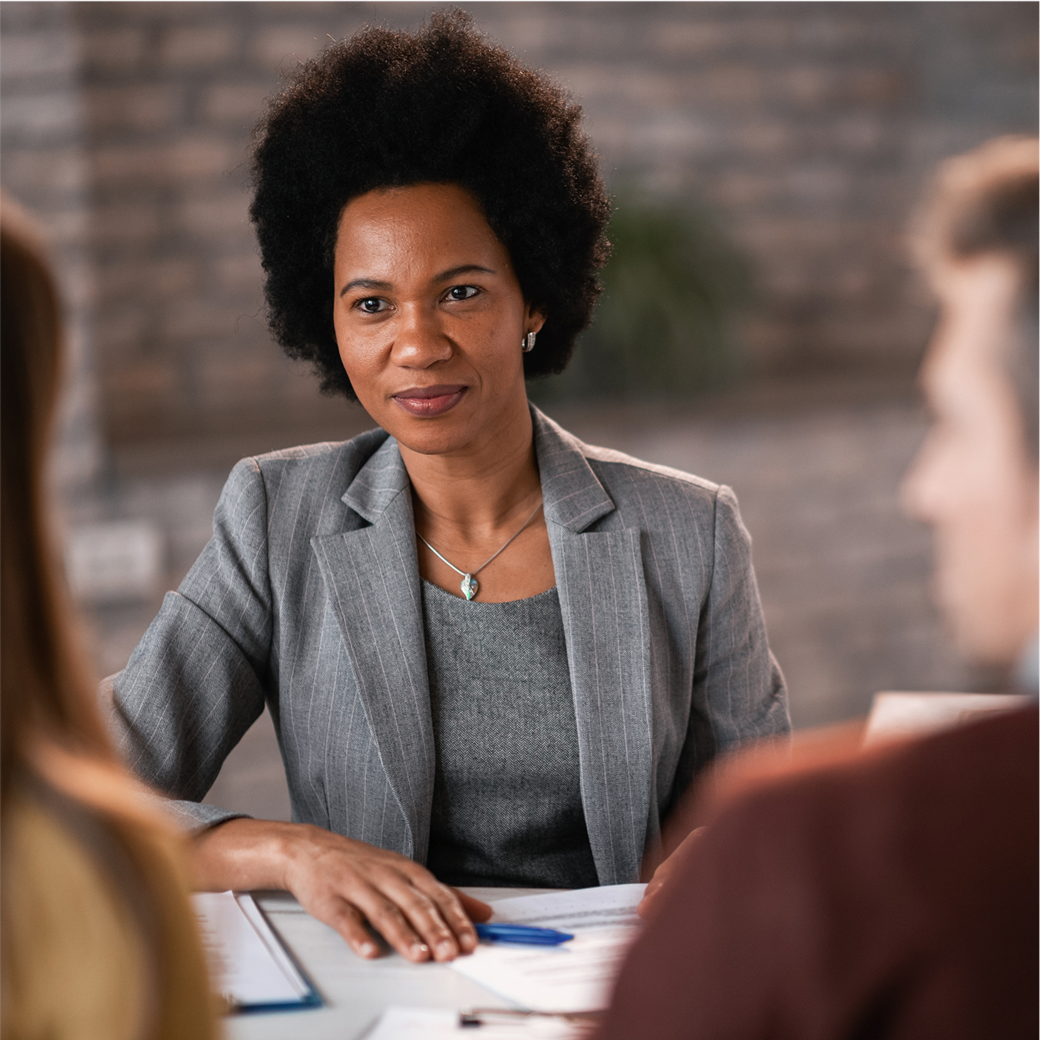 Worker in training session