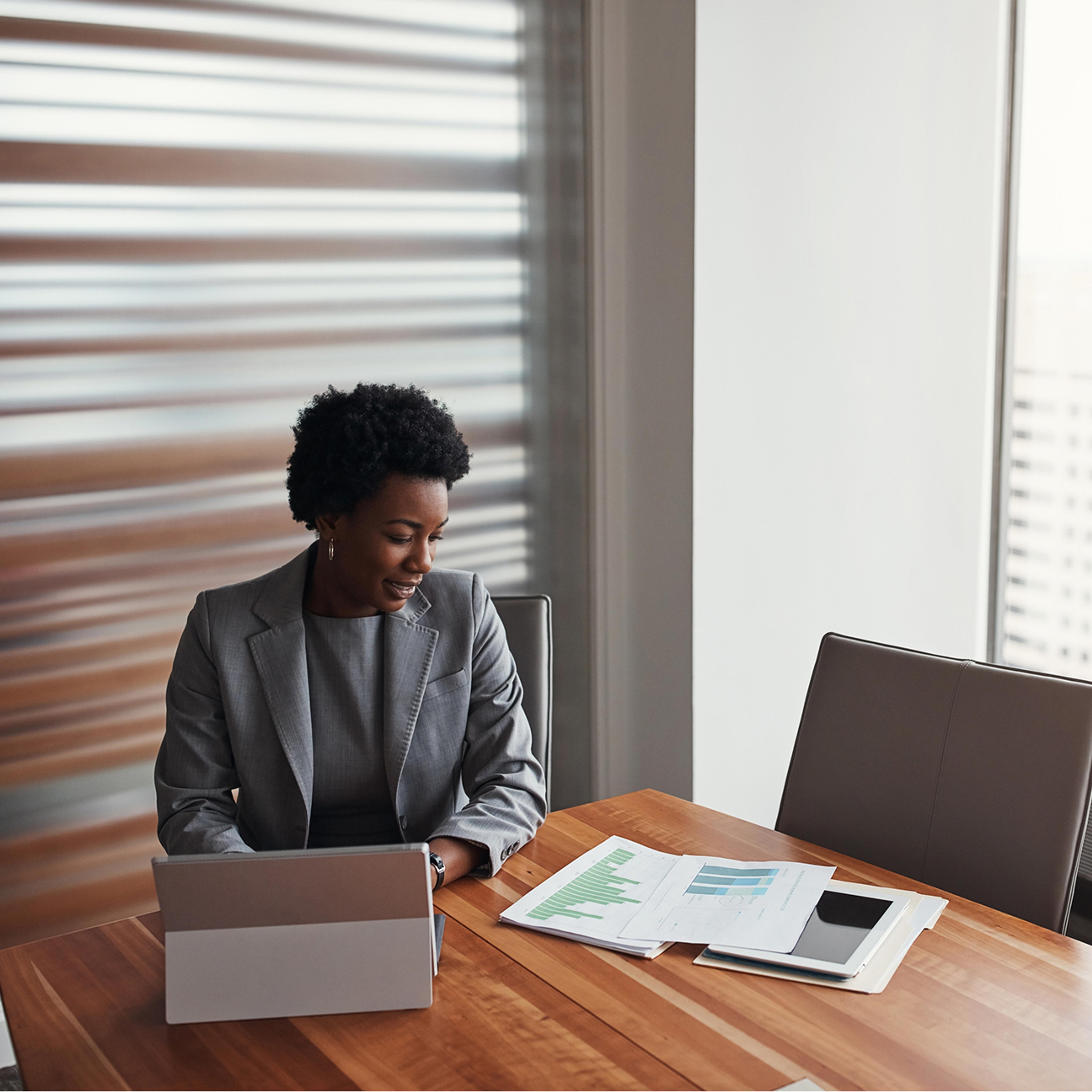 woman working at desk