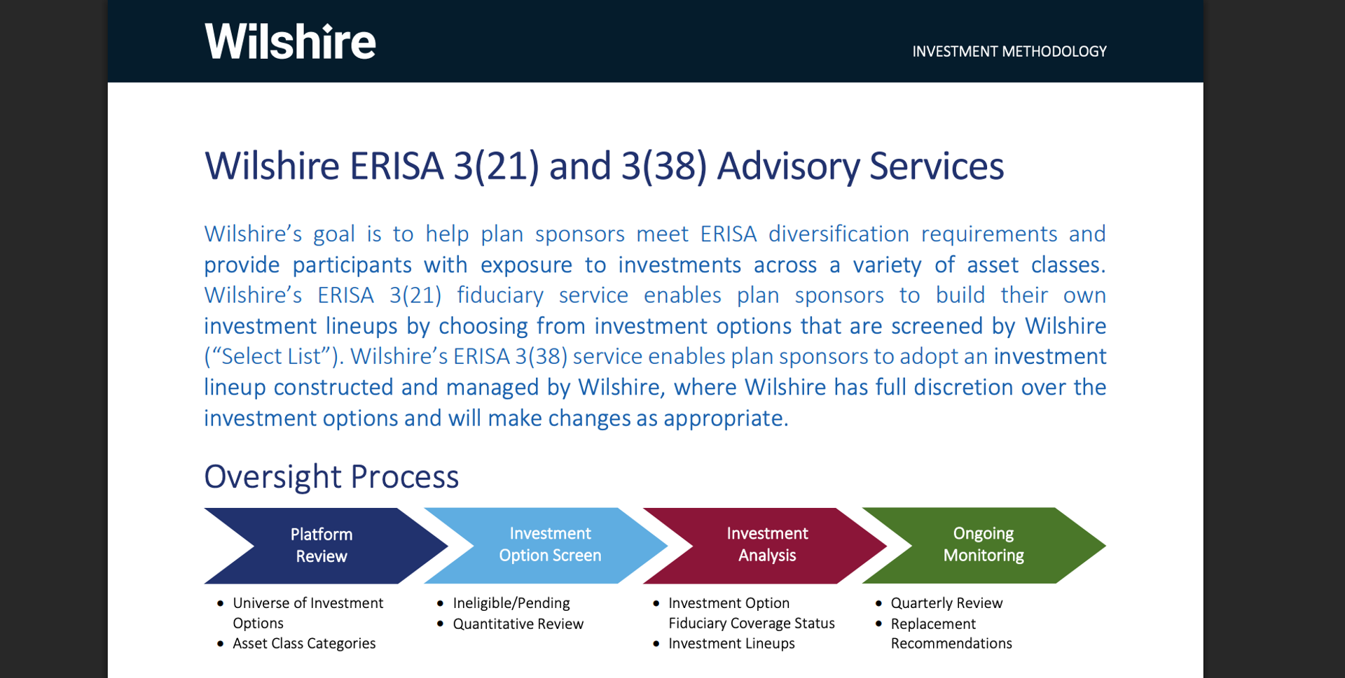 advisory services