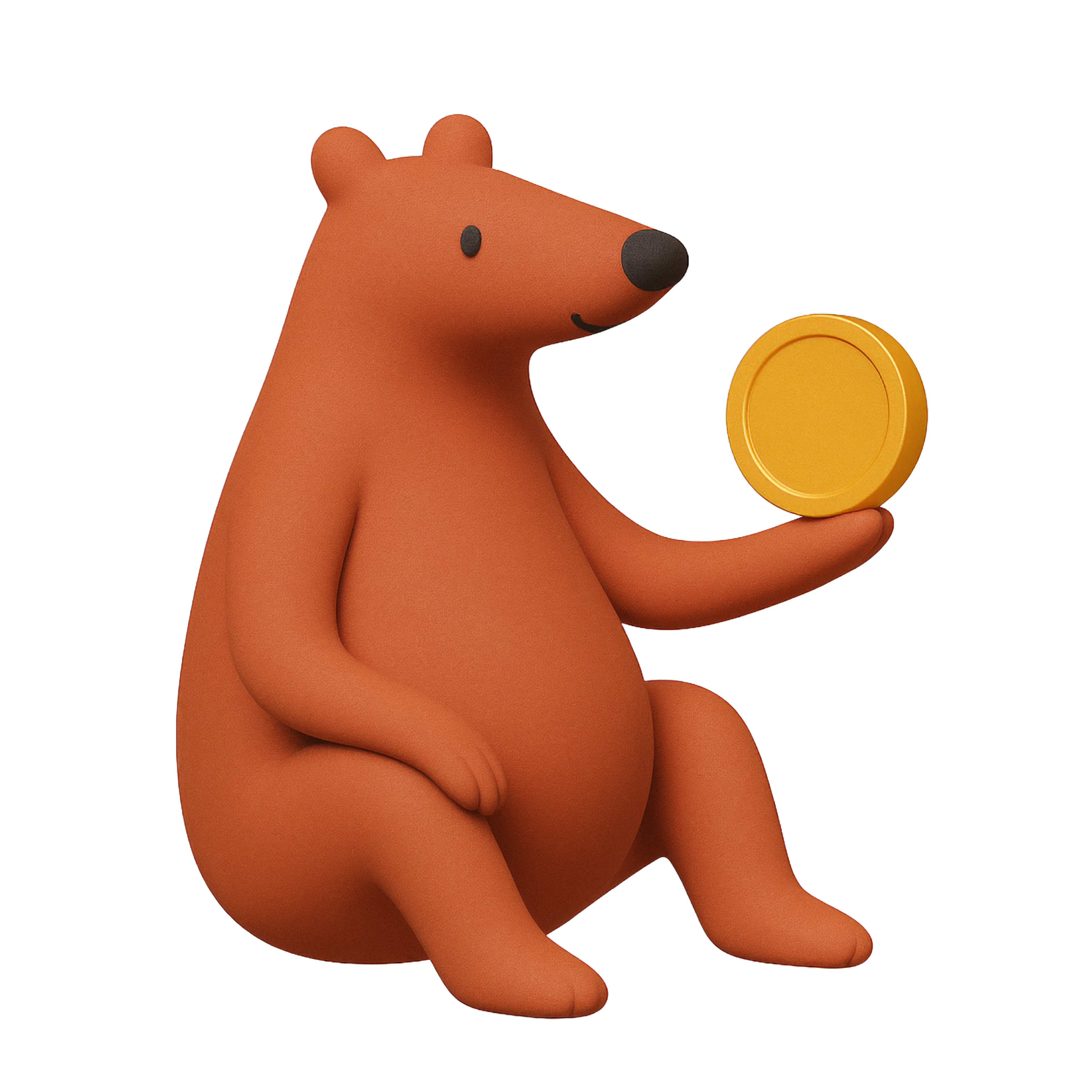 Bear with coin