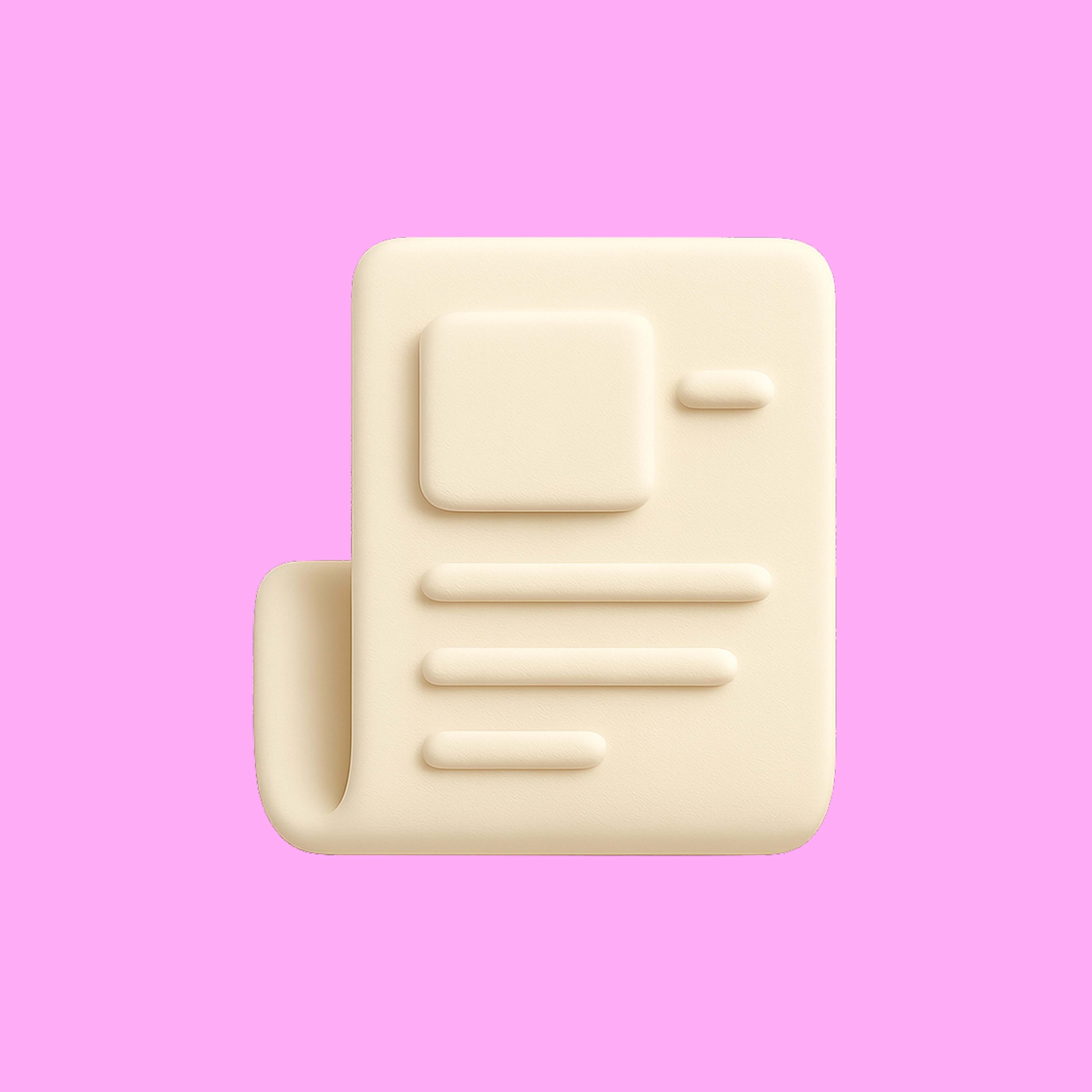 Icon of a piece of paper on a pink background