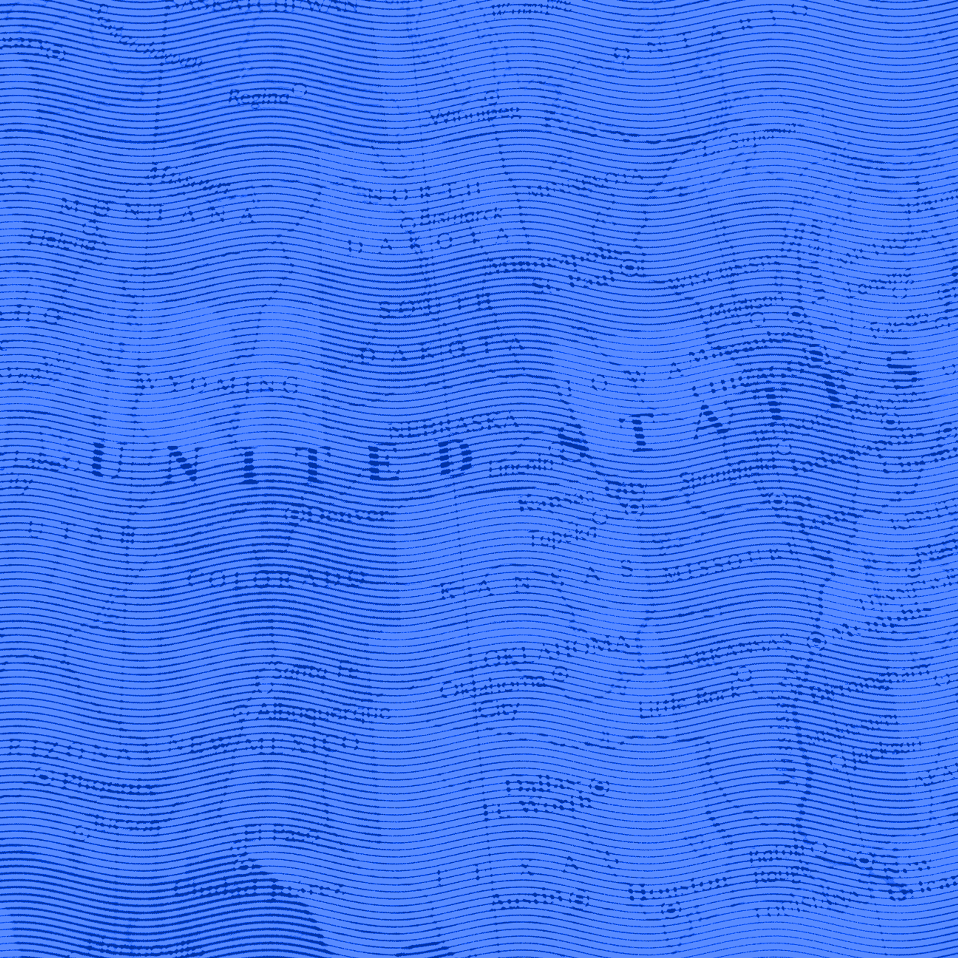 Map of the United States with a blue overlay wavy pattern. 