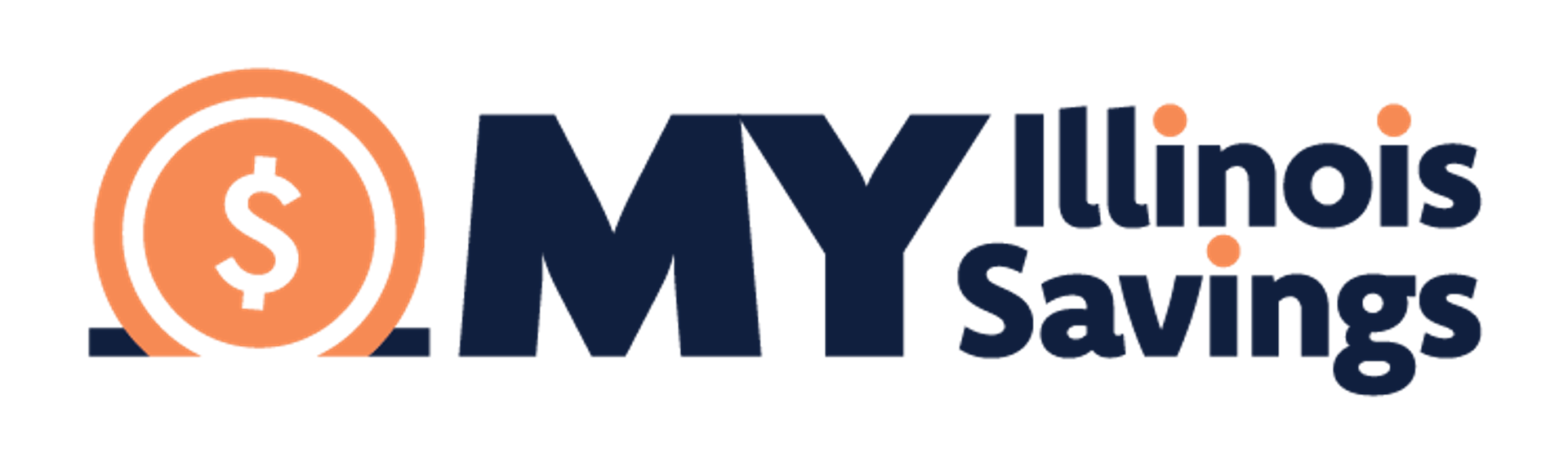 My Illinois Savings program logo in orange and navy