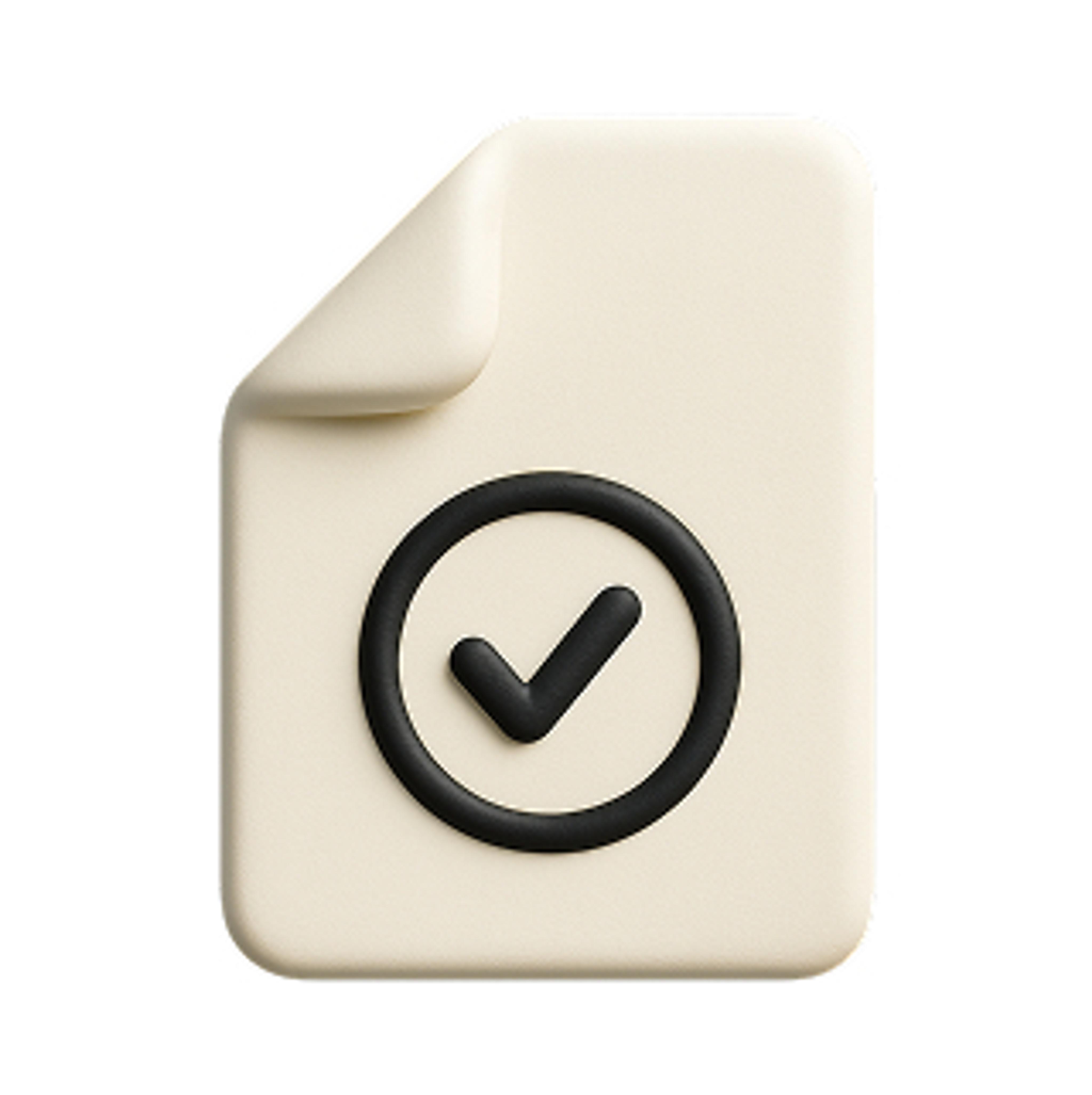 Icon of a paper with a checkmark