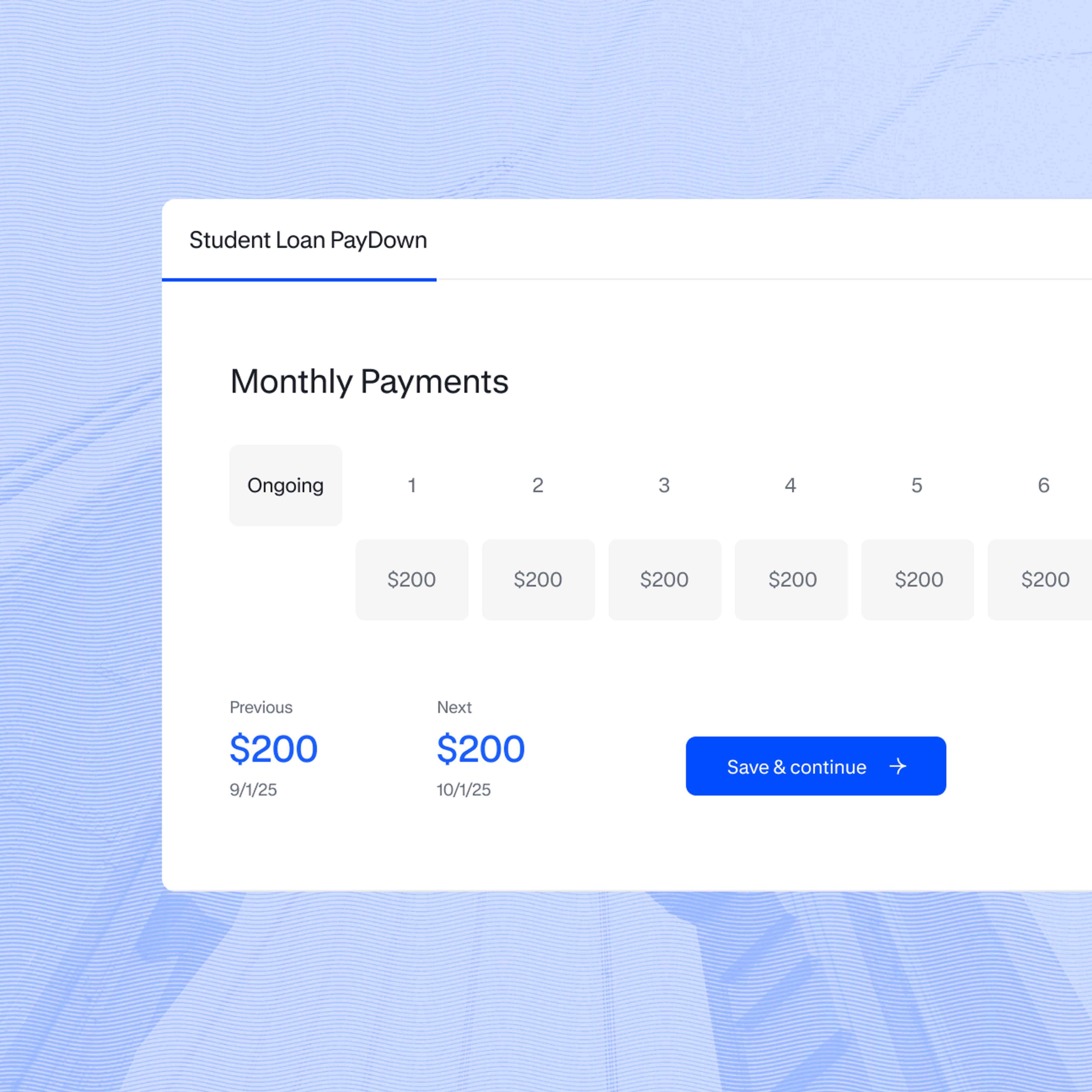 Overview of setting up automatic monthly payments for student debt