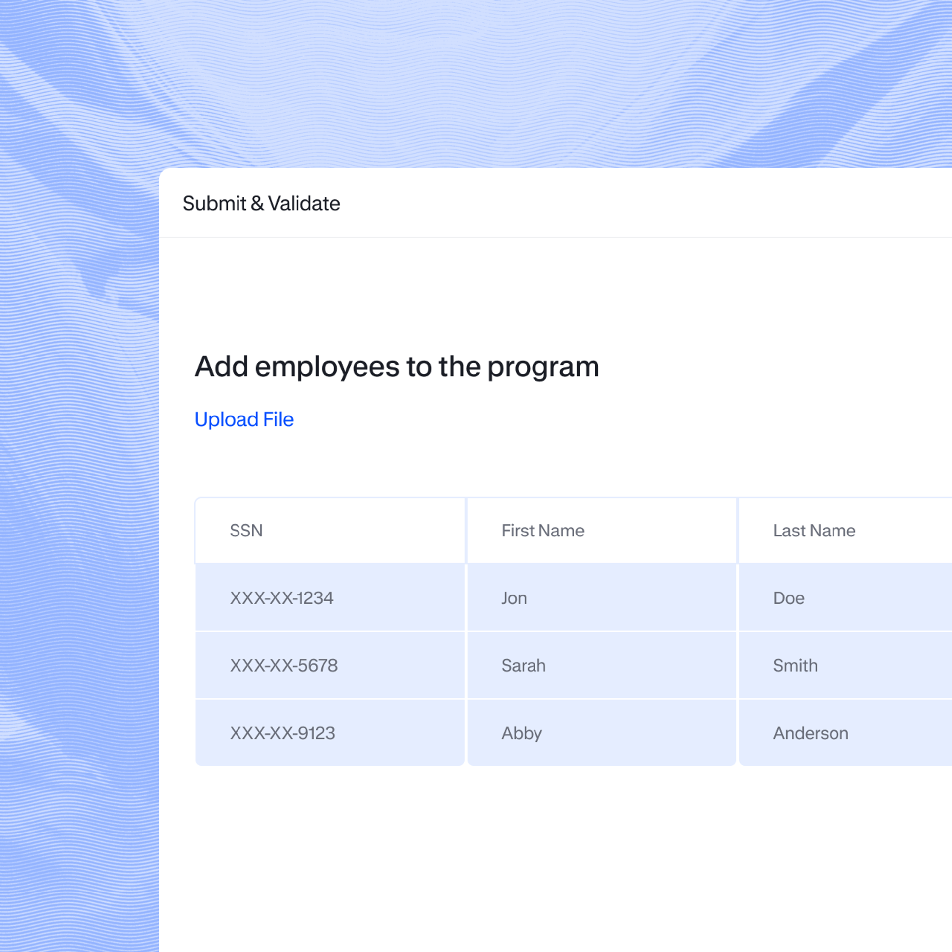add employees to the program tool 