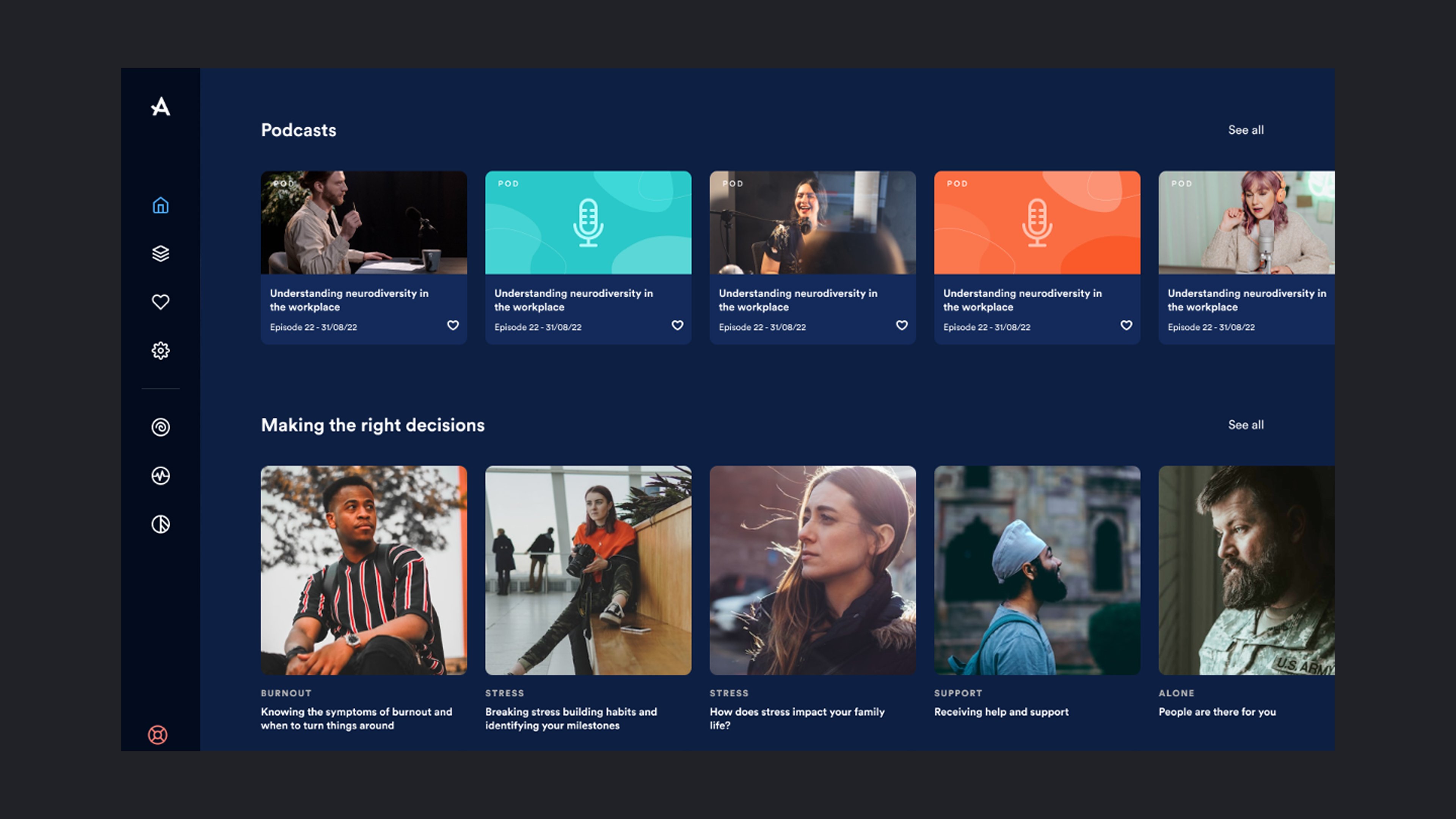 podcasts and content library