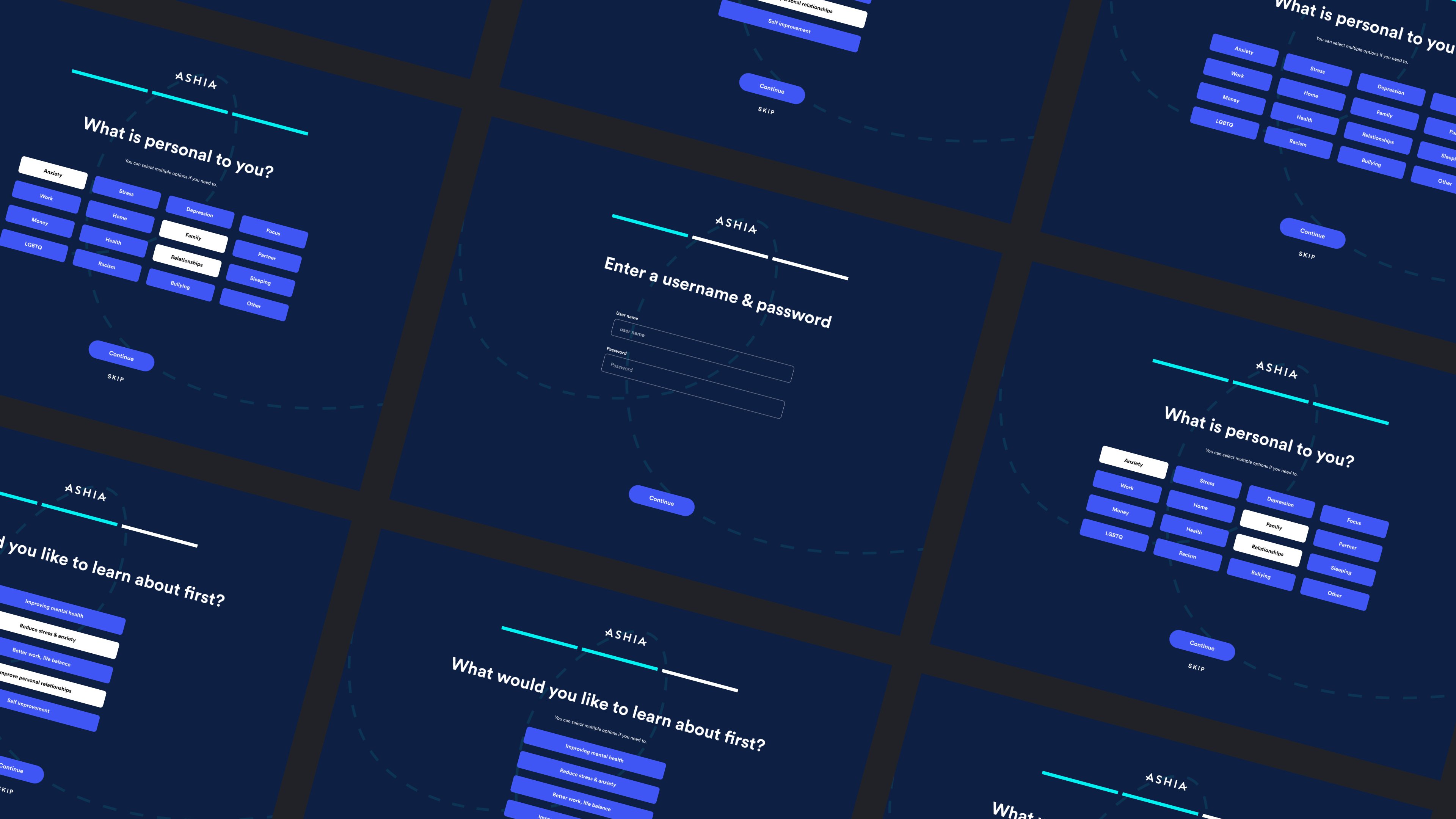 dashboard homepage with nav