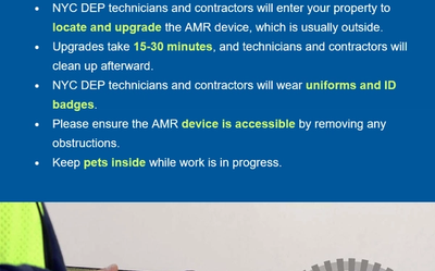 “NYC DEP is upgrading your Automated Meter Reading (AMR) device - at no cost to you”?