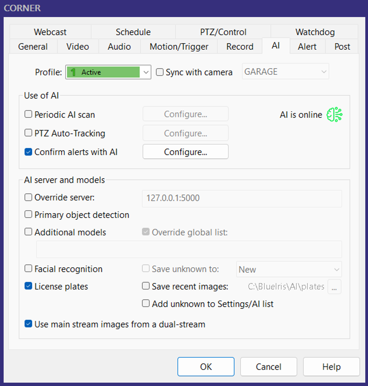 Camera AI Settings
