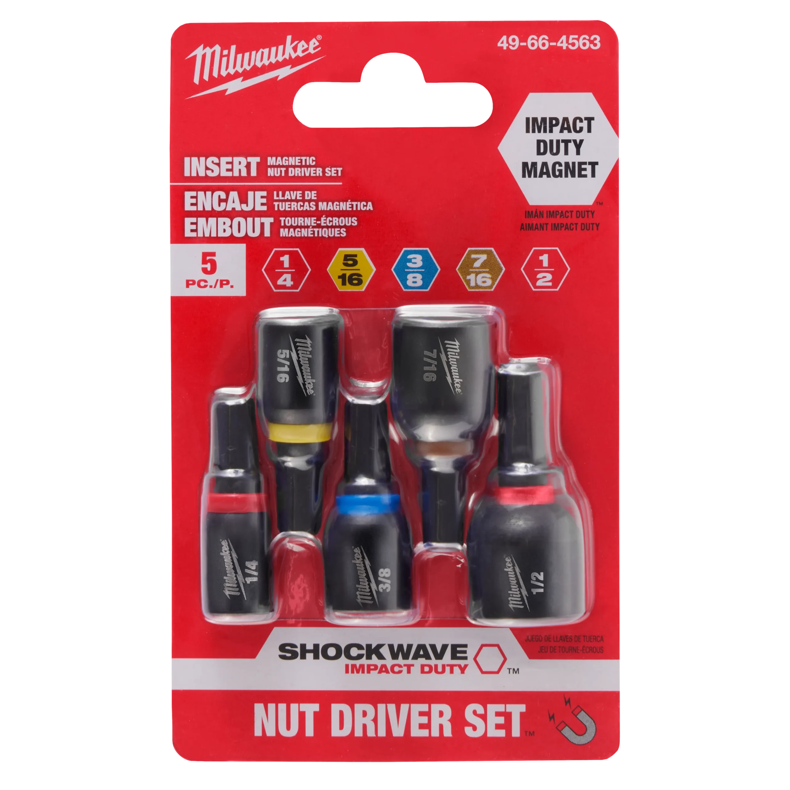 MILWAUKEE ELEC TOOL 49-66-4563 Juego de 5 piezas de tuercas de inserción
