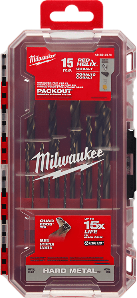 JUEGO DE BROCAS DE COBALTO RED HELIX™ DE 15 PIEZAS MILWAUKEE / 48-89-2370