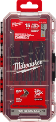 JUEGO DE BROCAS DE COBALTO RED HELIX™ DE 15 PIEZAS MILWAUKEE / 48-89-2370