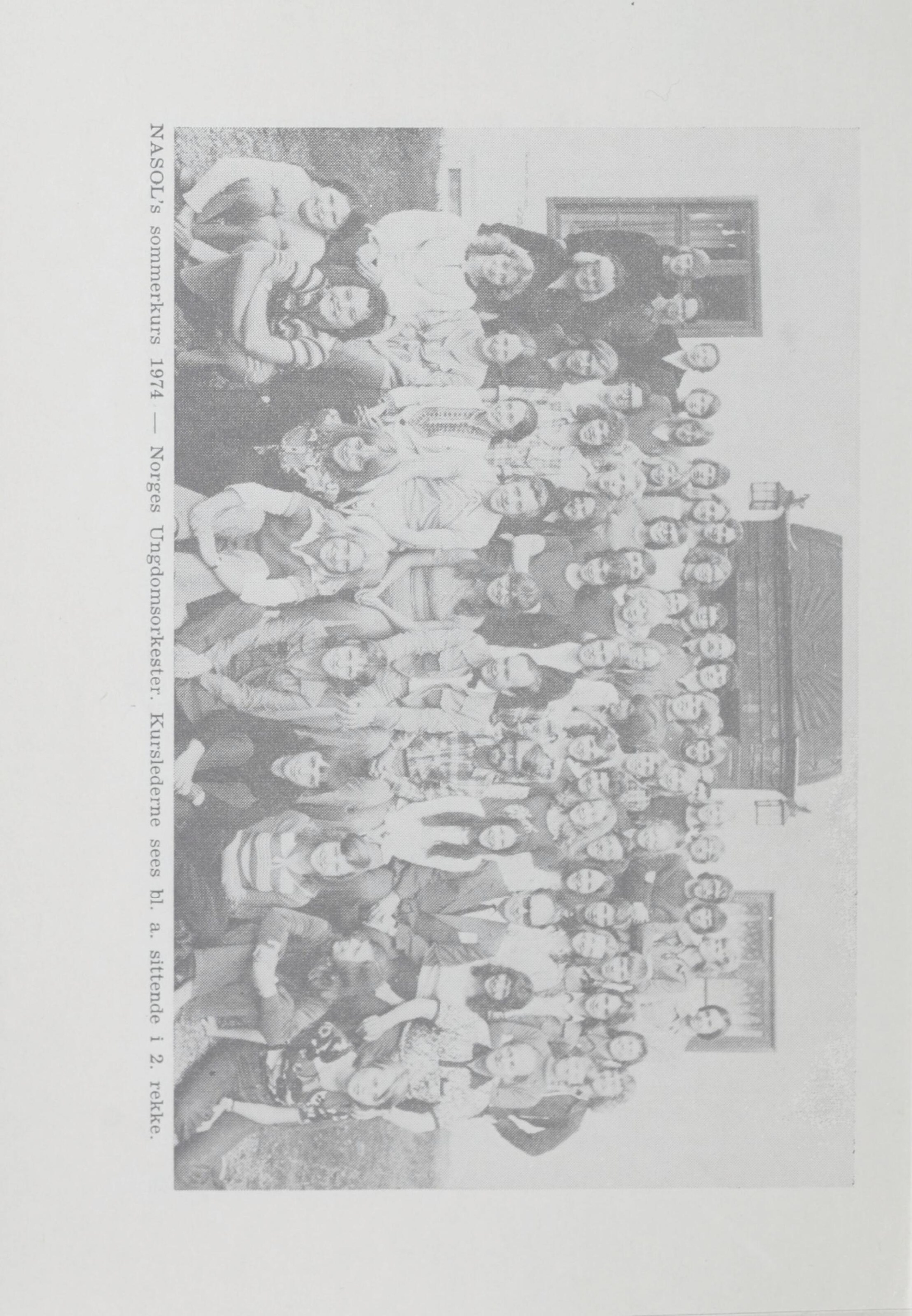 Black and white photo from NASOL's summer camp in 1974
