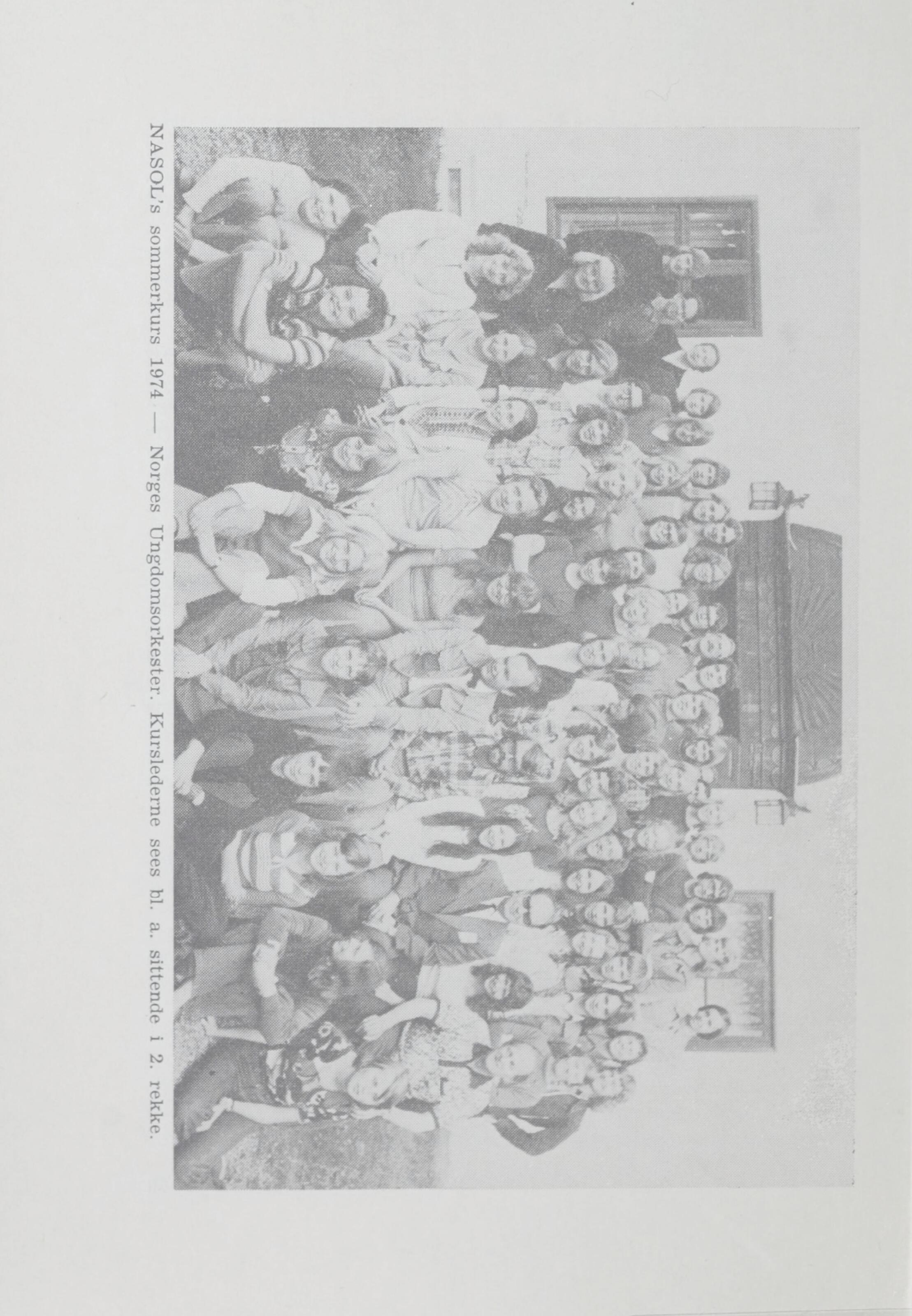 Black and white photo from NASOL's summer camp in 1974