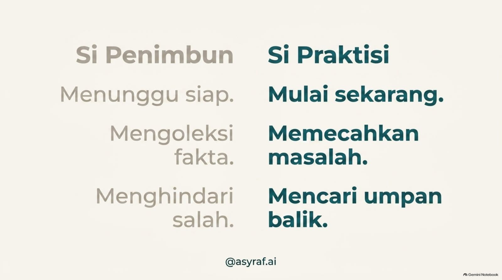 Menunggu siap, atau mulai sekarang dan cari umpan balik.