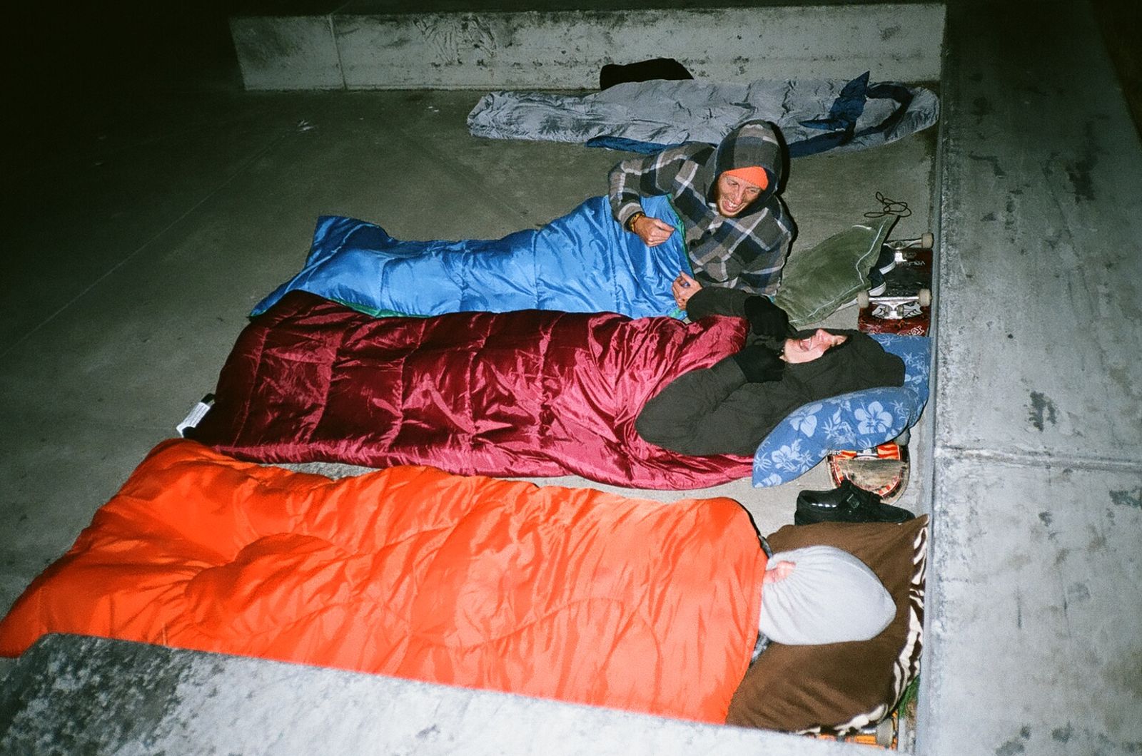 A makeshift campsite at 3rd and Army, San Francisco. The coldest night any of us experienced to date.