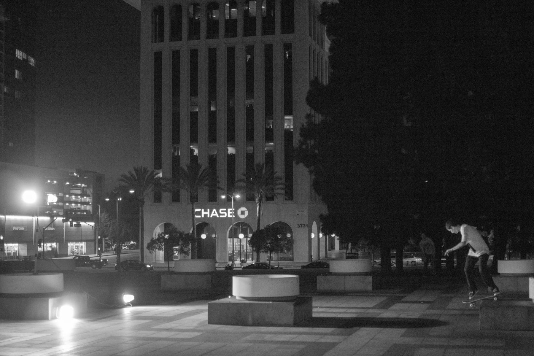 The worklights working overtime at JKwon for a late night back lip.