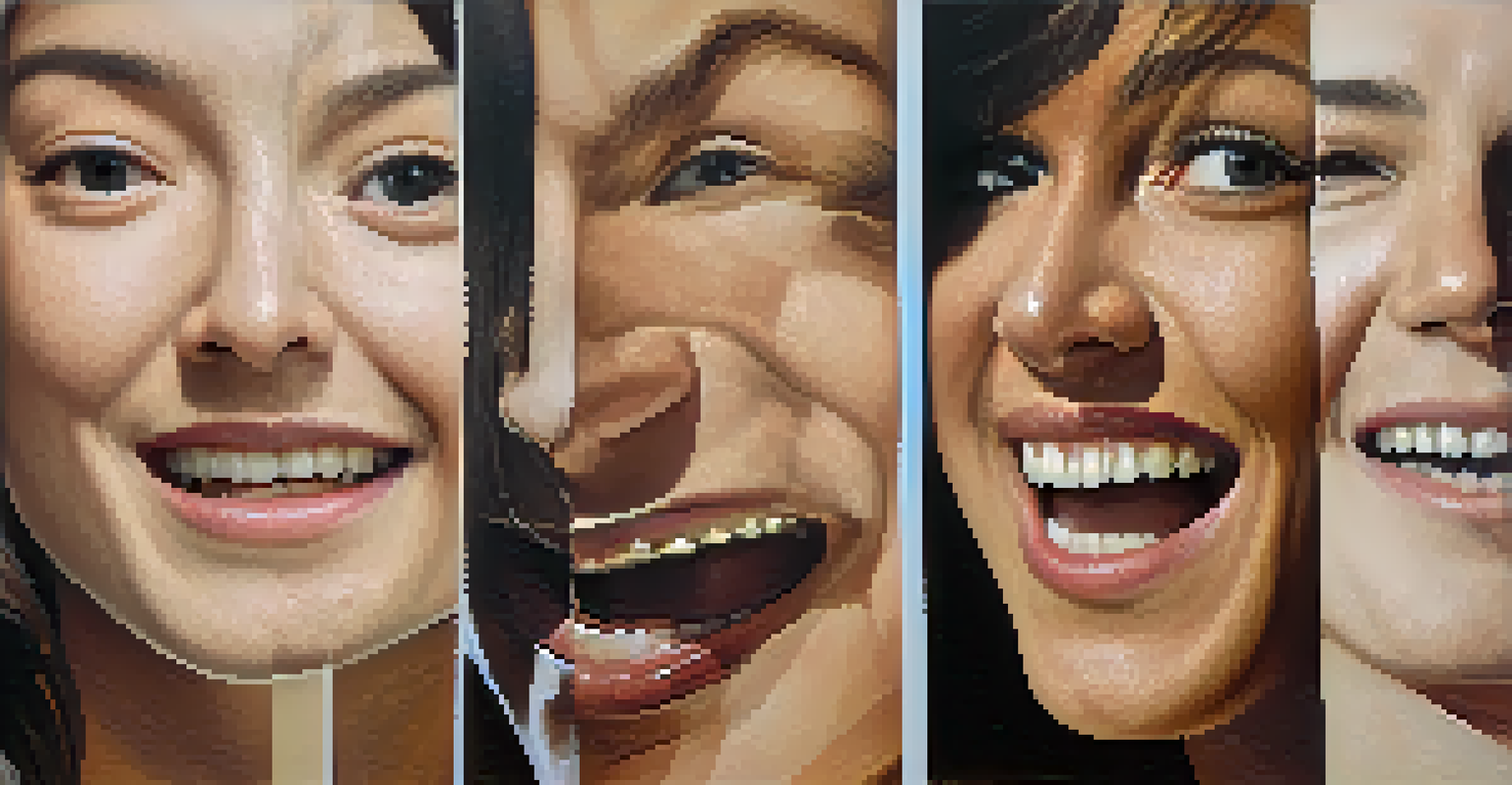 A close-up of a person's face showing different facial expressions, illustrating the emotional aspect of body language.