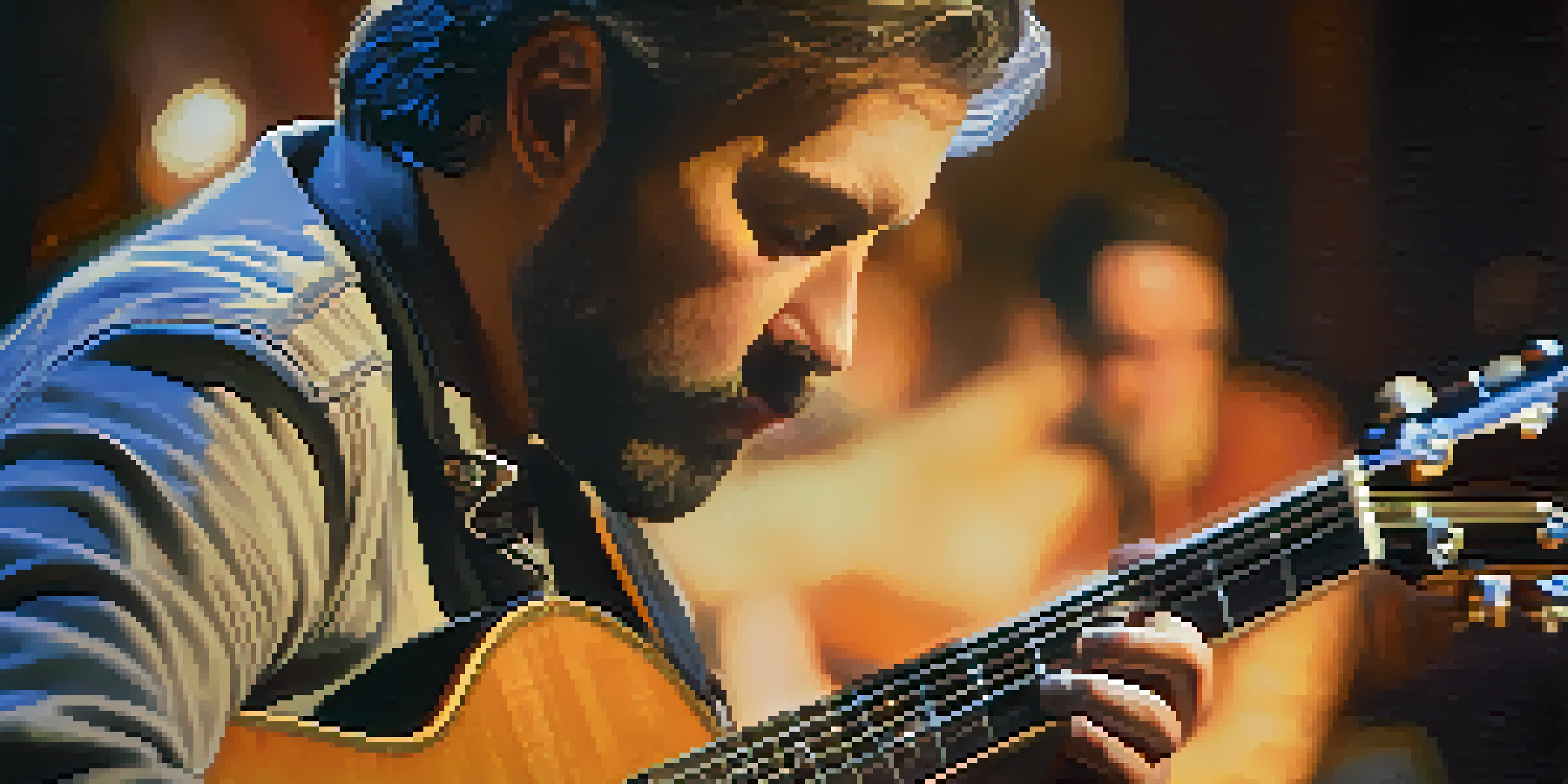 A fingerstyle guitarist performing on stage with warm lighting, showcasing intricate techniques.