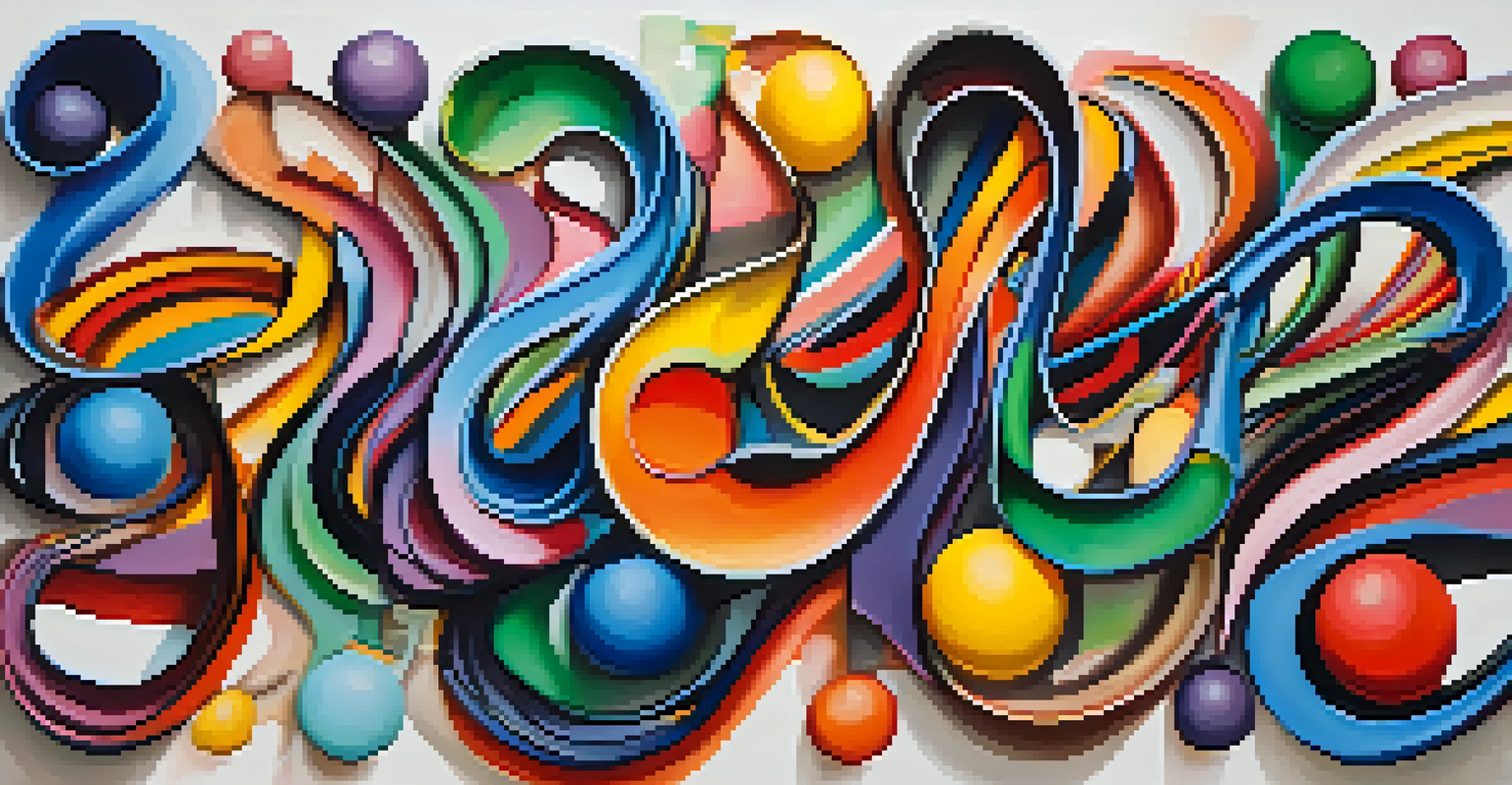 An artistic representation of major and minor scales with flowing lines and colors.