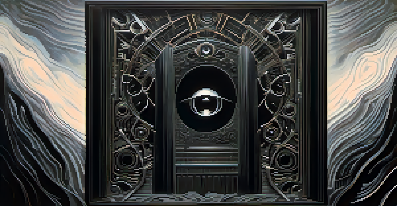 An artistic heavy metal album cover with dark imagery and bold lettering, capturing a sense of mystery.