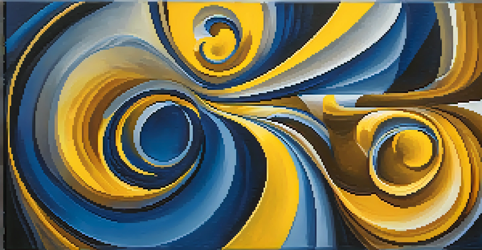 An abstract image depicting musical modulation with swirling colors and sound wave textures.