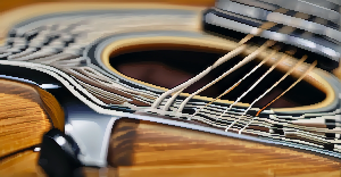 A detailed close-up of a guitar capo on an acoustic guitar, focusing on the capo's design and the texture of the guitar strings.