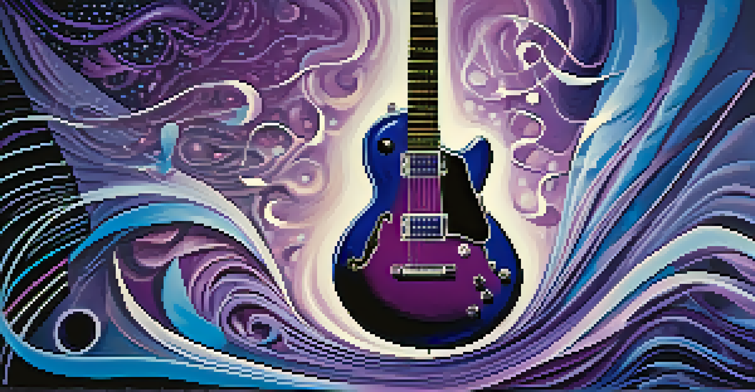 An abstract design depicting rhythm and melody with sound waves and musical notes in flowing colors.