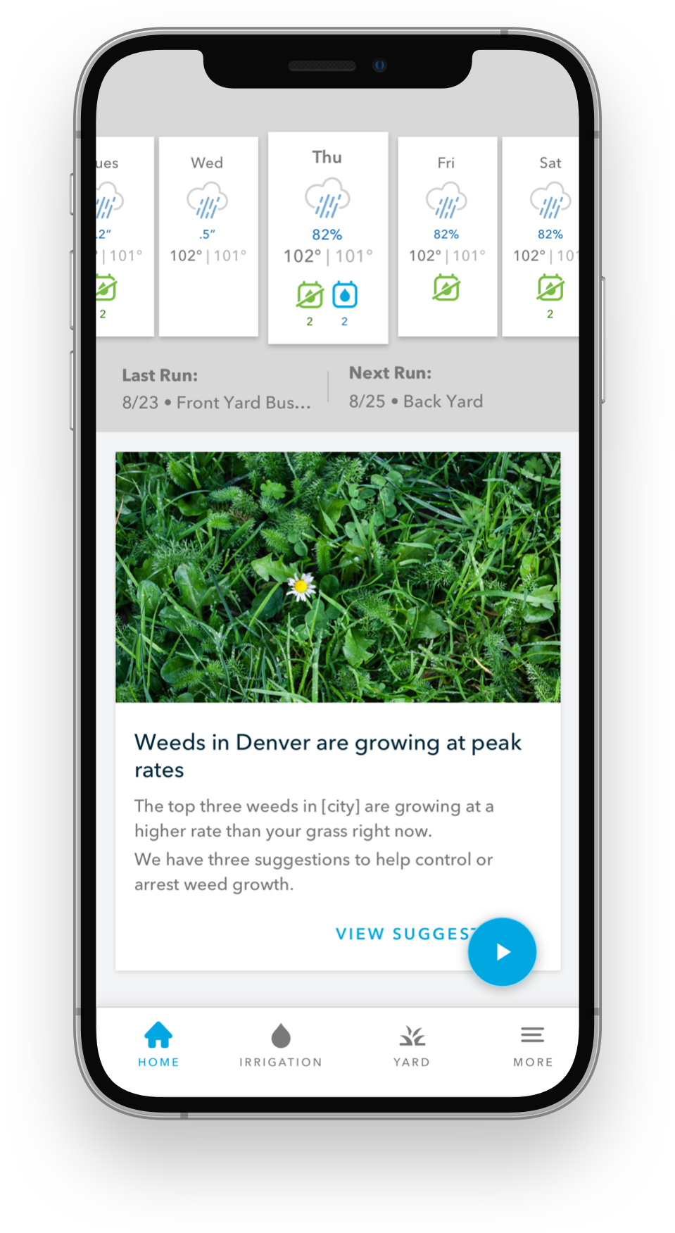 Screenshot of Rachio mobile app